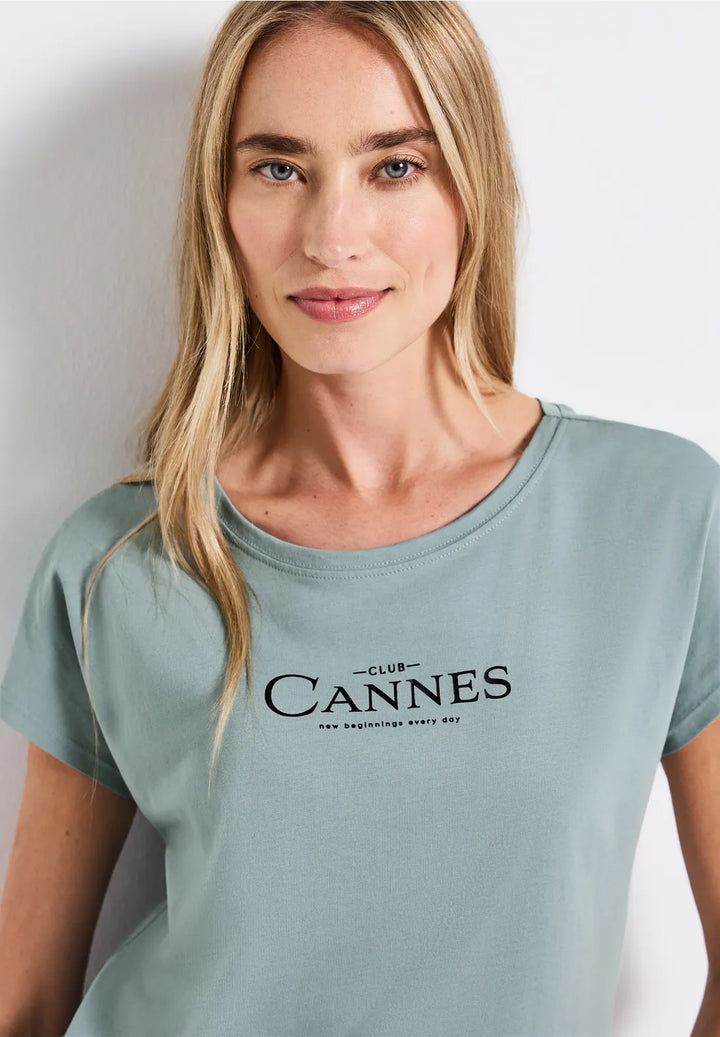 Street One Wording T-shirt In Arona Blue