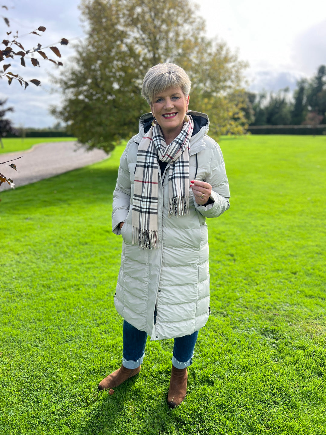 Tanta Puddle Puffa raincoat in Stone Grey