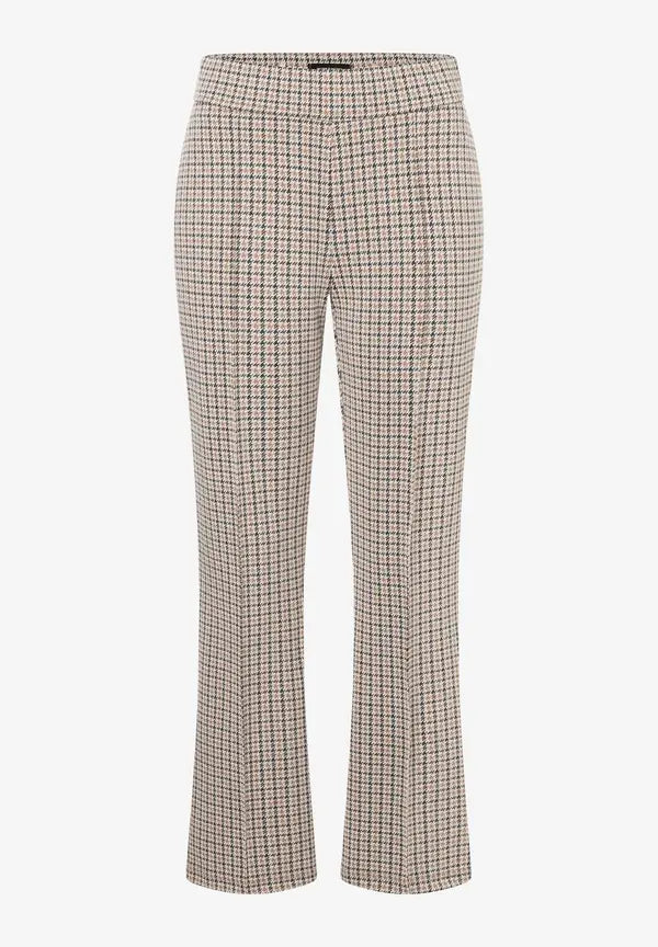 More & More Houndstooth Kickflare Trousers In Multi