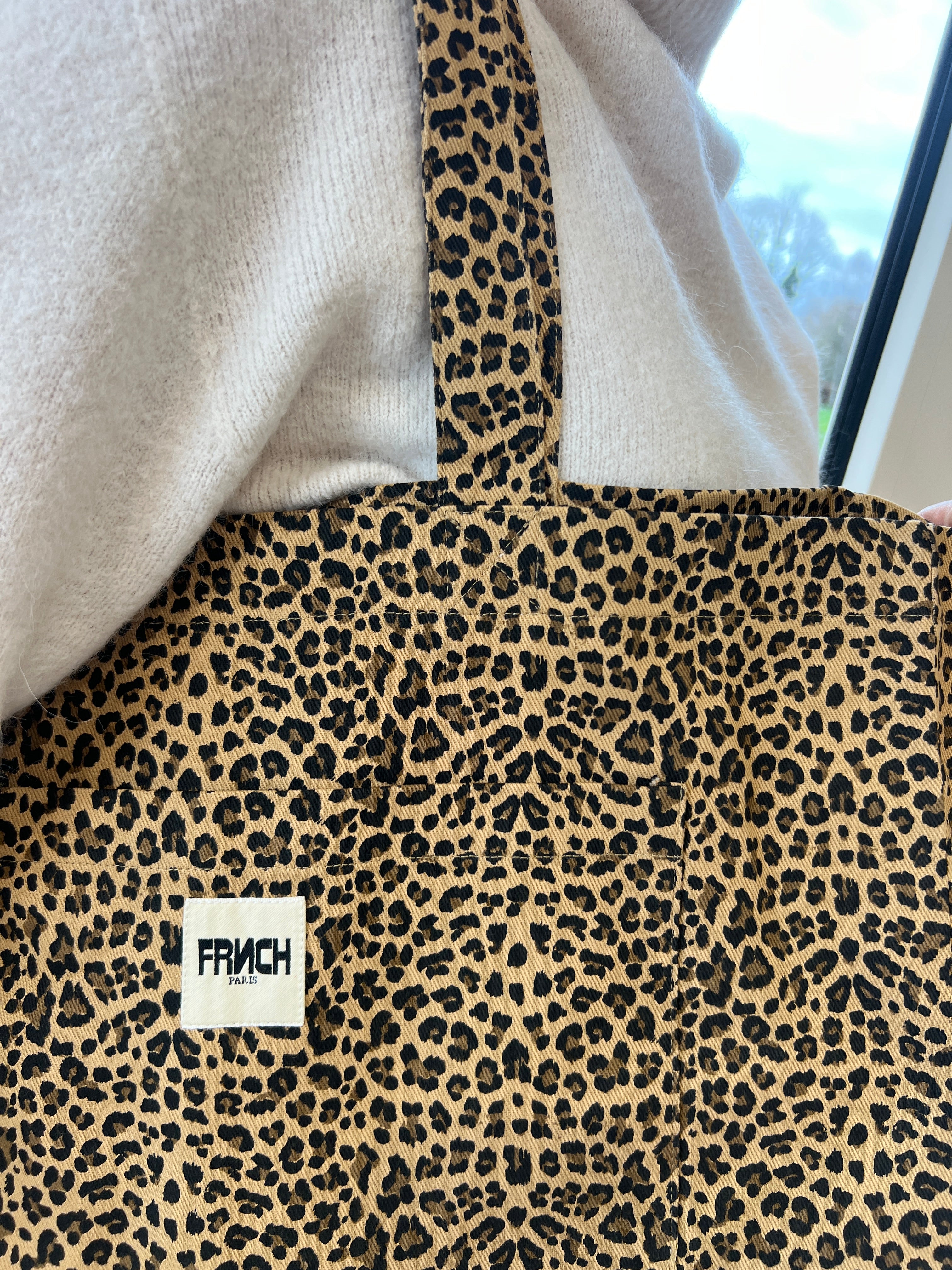 FRNCH Leopard Tote Bag & Pouch