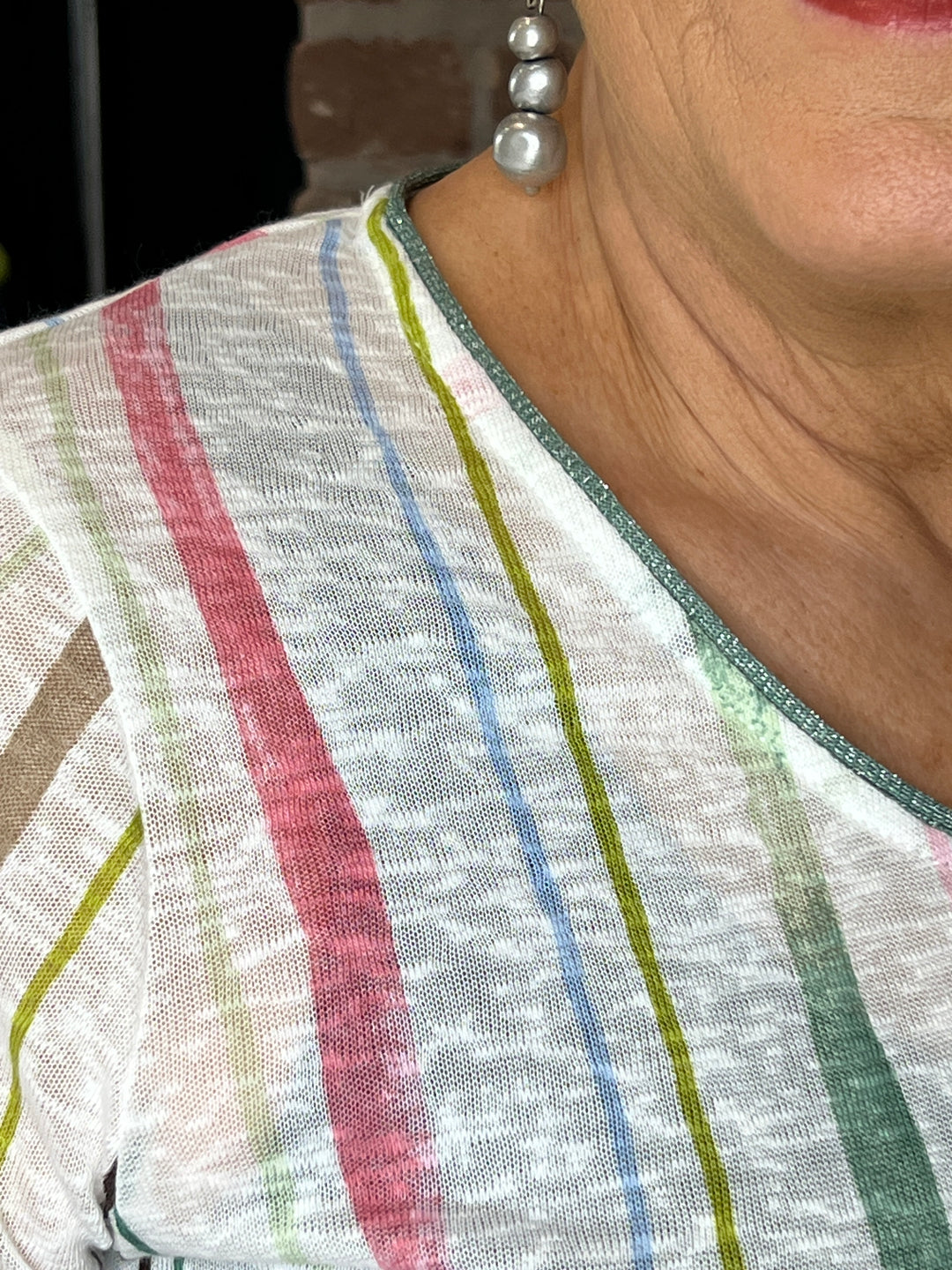 Soya Concept Aretha Striped T-Shirt In Pink Multi