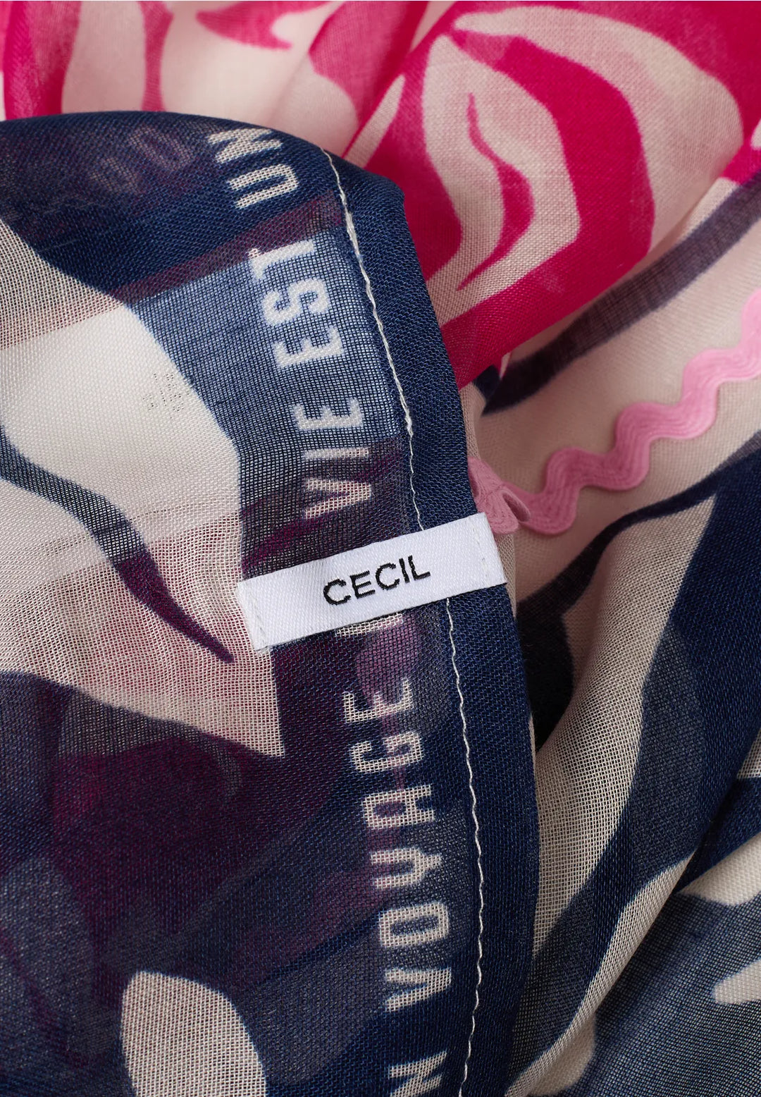 Cecil Multi Scarf With Tape In sporty denim