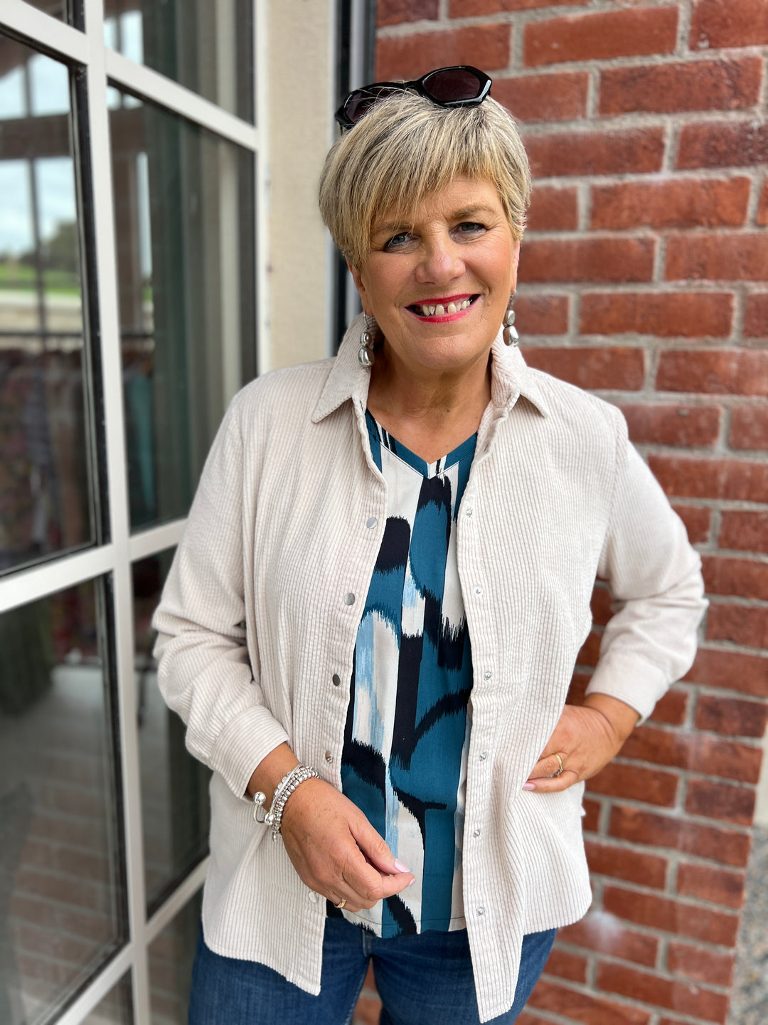 Street One Cord Jacket In Melted Beige