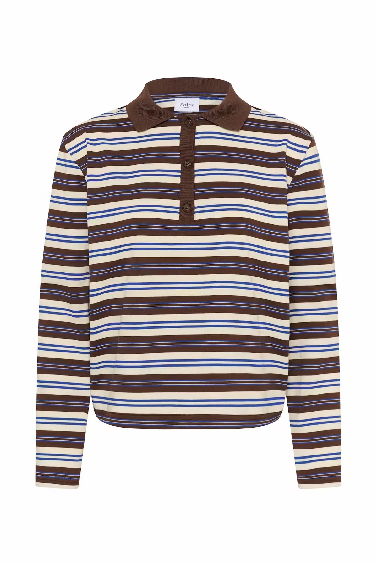 Striped Polo-shirt in brown & blue