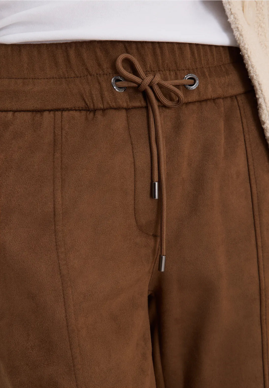 Cecil Tracey Suede Trousers In Mocha Carmel