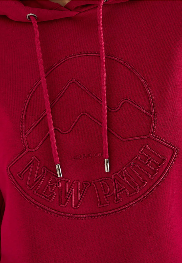Cecil Embroidery Hoodie In Beaujolais Red