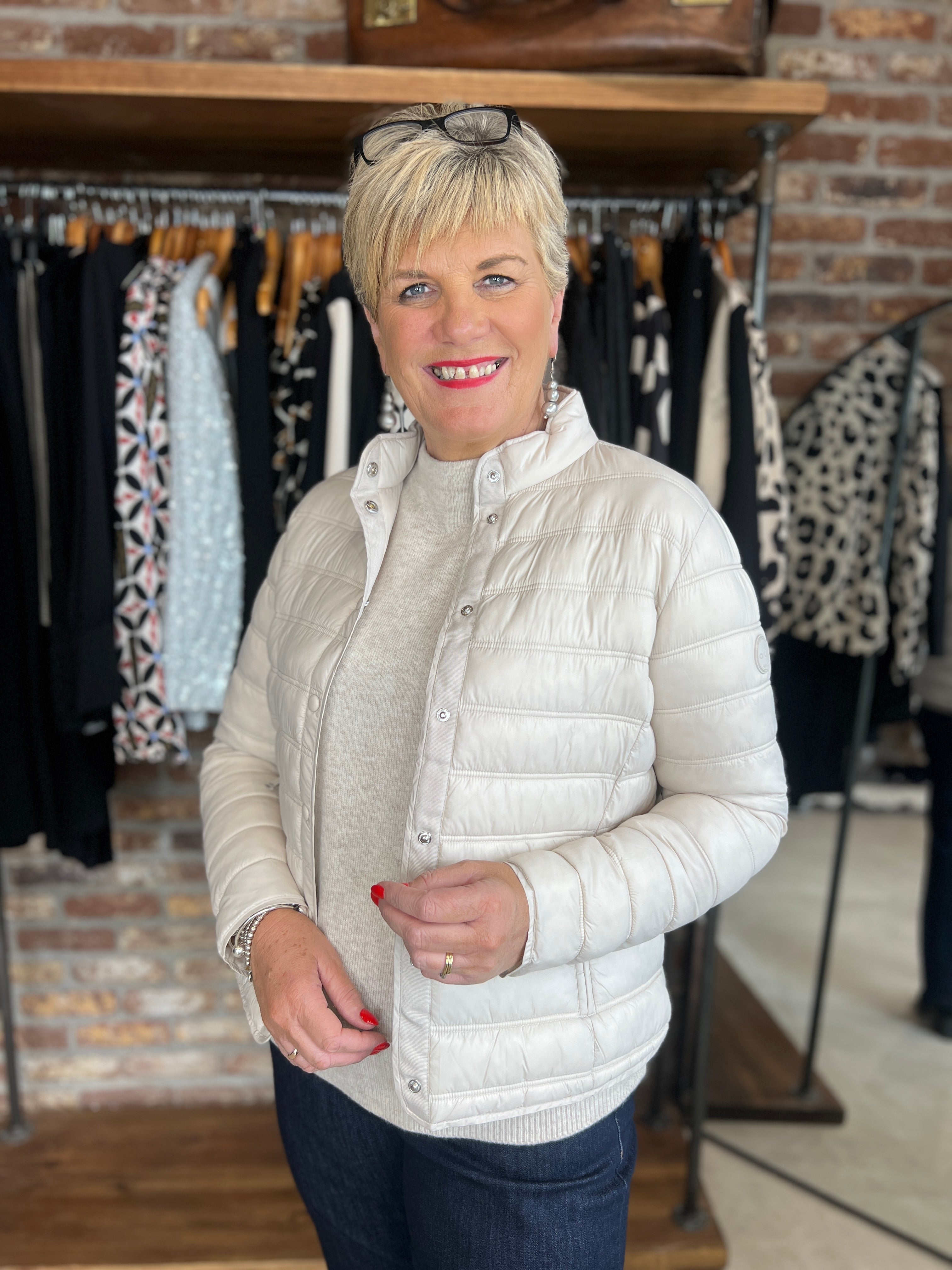 Oui Light weight Coat In Stone