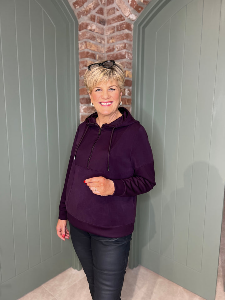 Cecil Troyer Hoodie In Eggplant Red