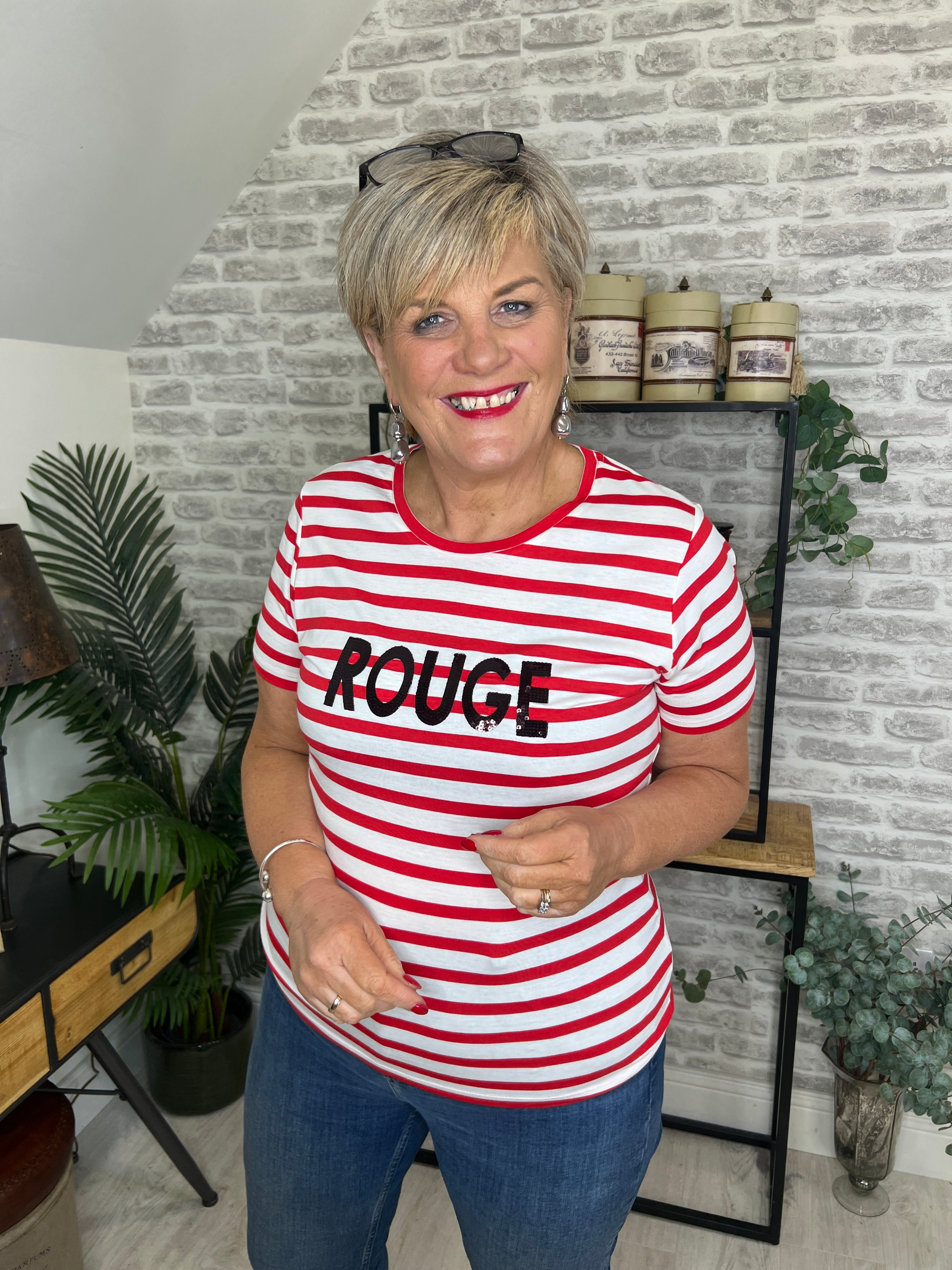 More & More T-shirt With Stripes In Red