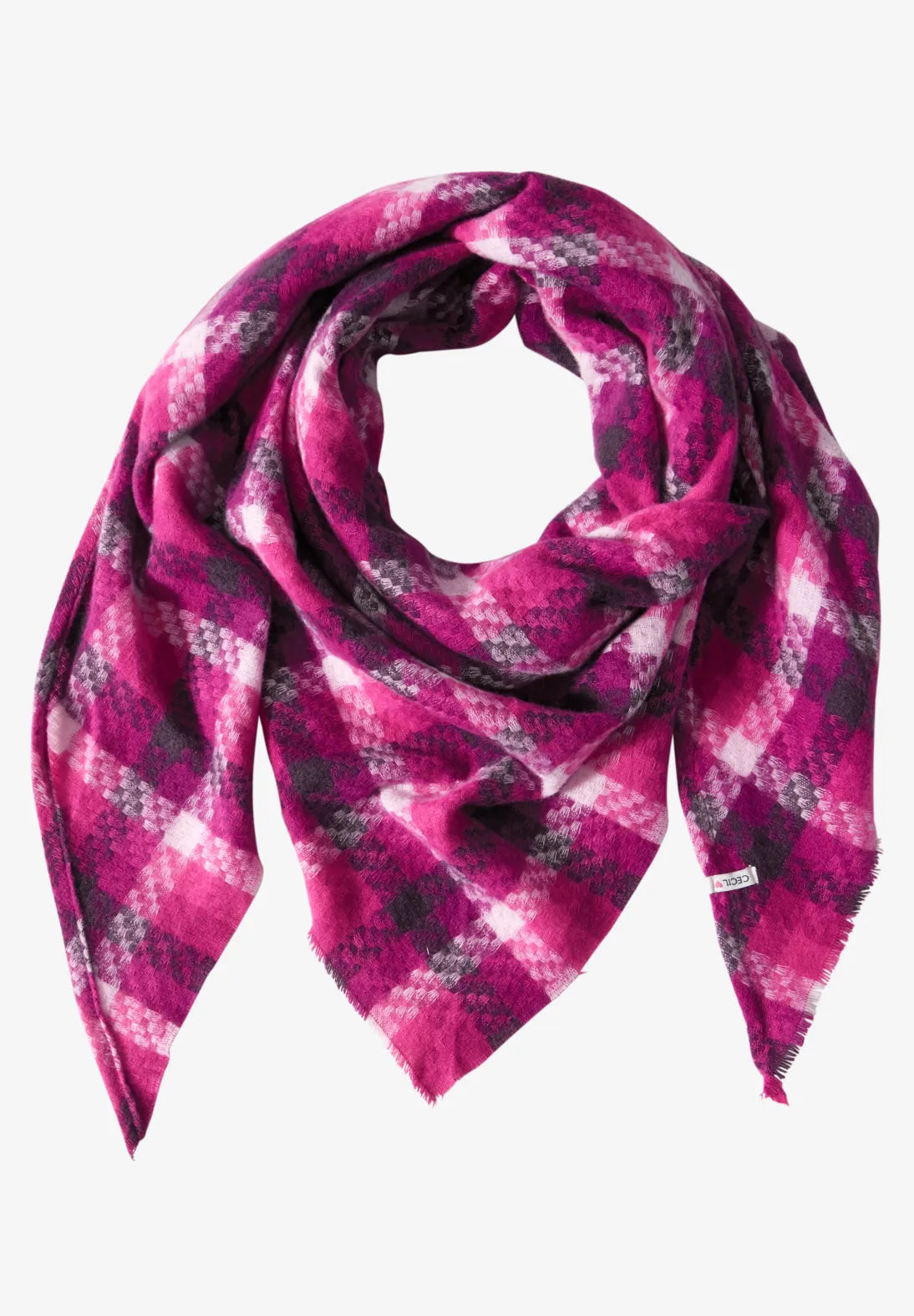 Cecil Woven Triangle Scarf In Jewel pink