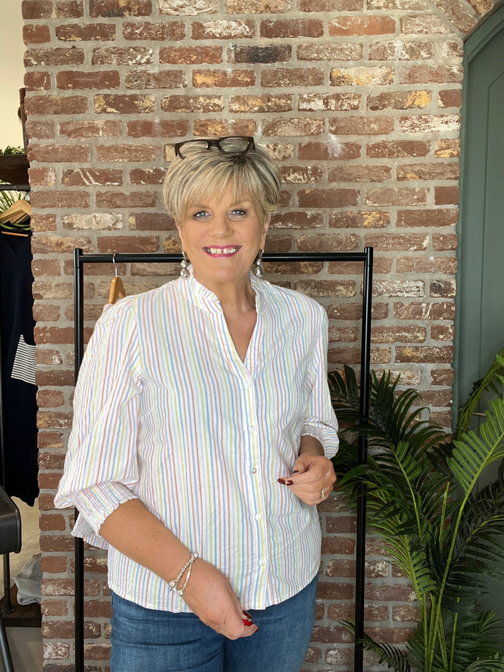 Nümph Nutashia Striped Blouse In Popcorn