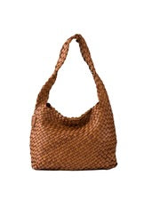 BIBA leather woven killen shoulder bag in Tan