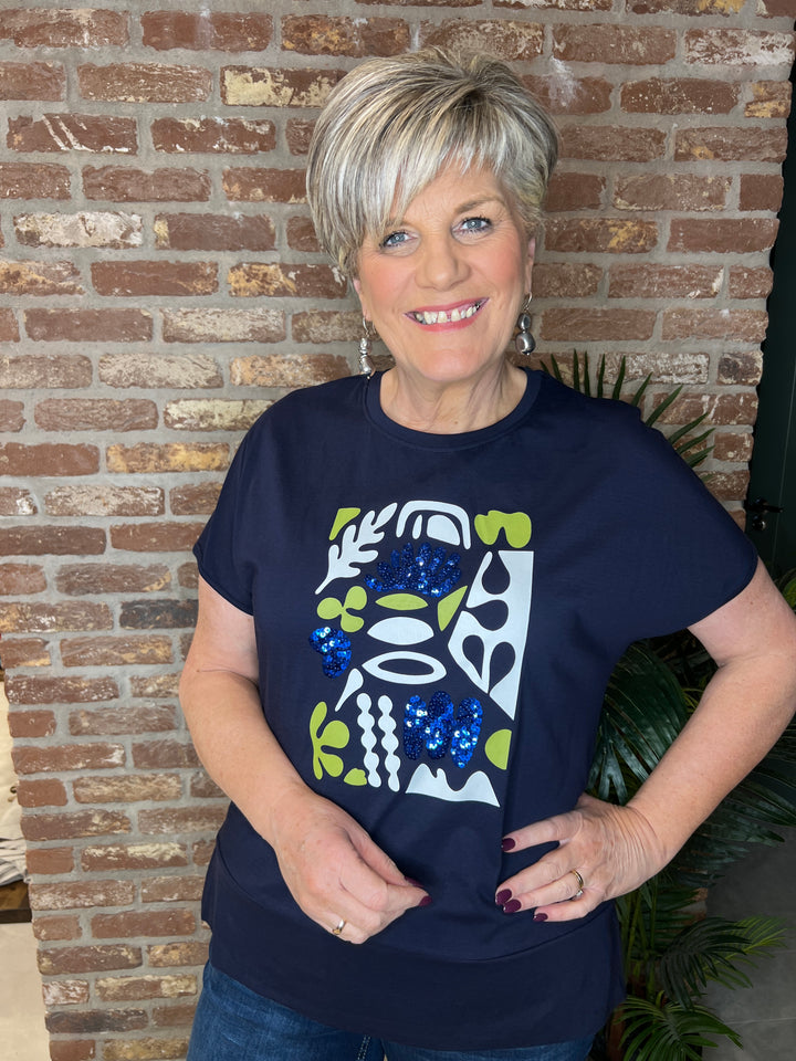 Peruzzi Sequence Print T-shirt in Navy