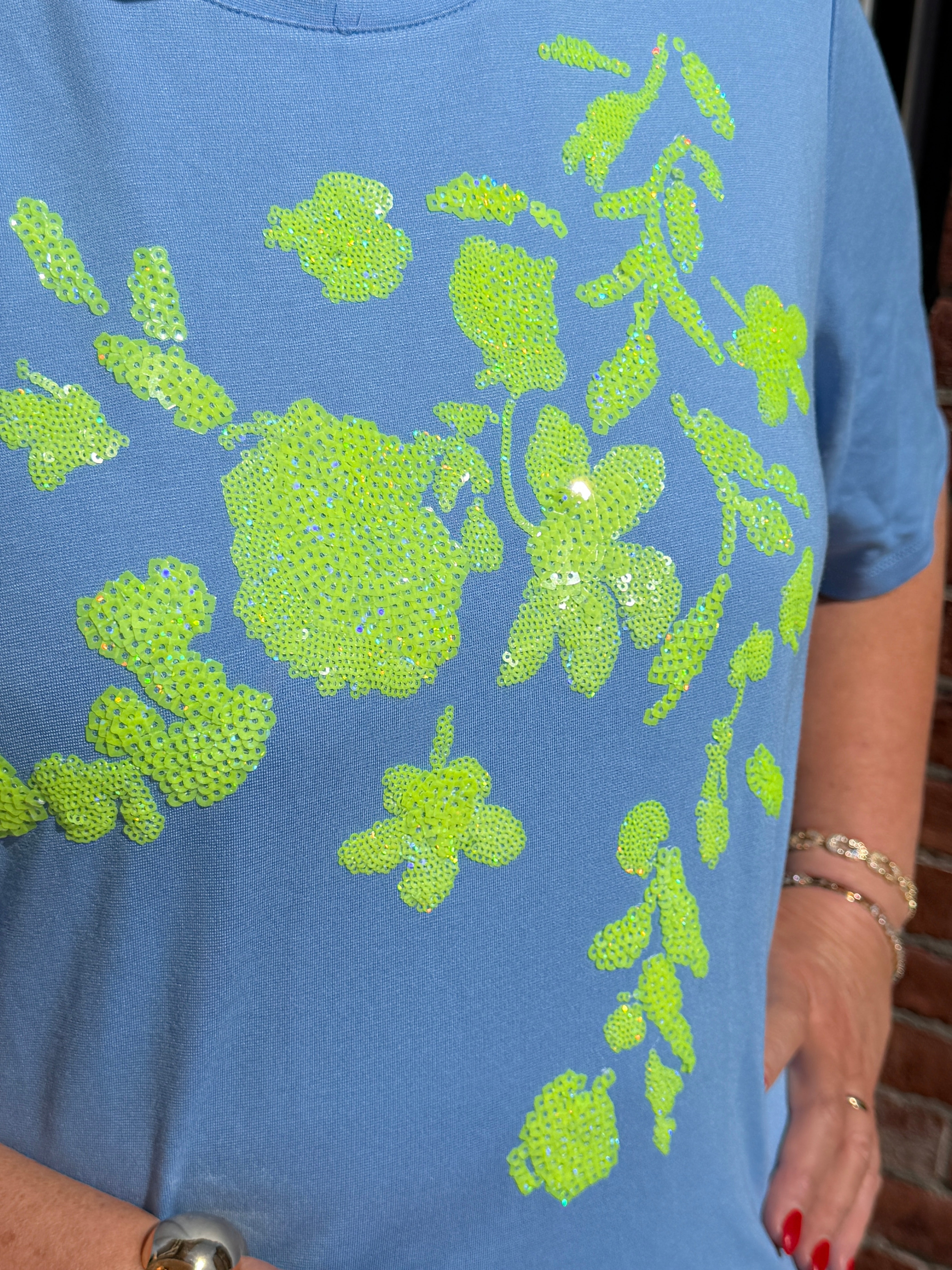 Milano Italy Floral patterned sweatshirt in blue
