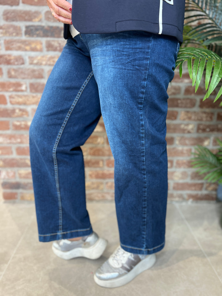 Cecil Neele Wide Jeans In Mid Blue Wash
