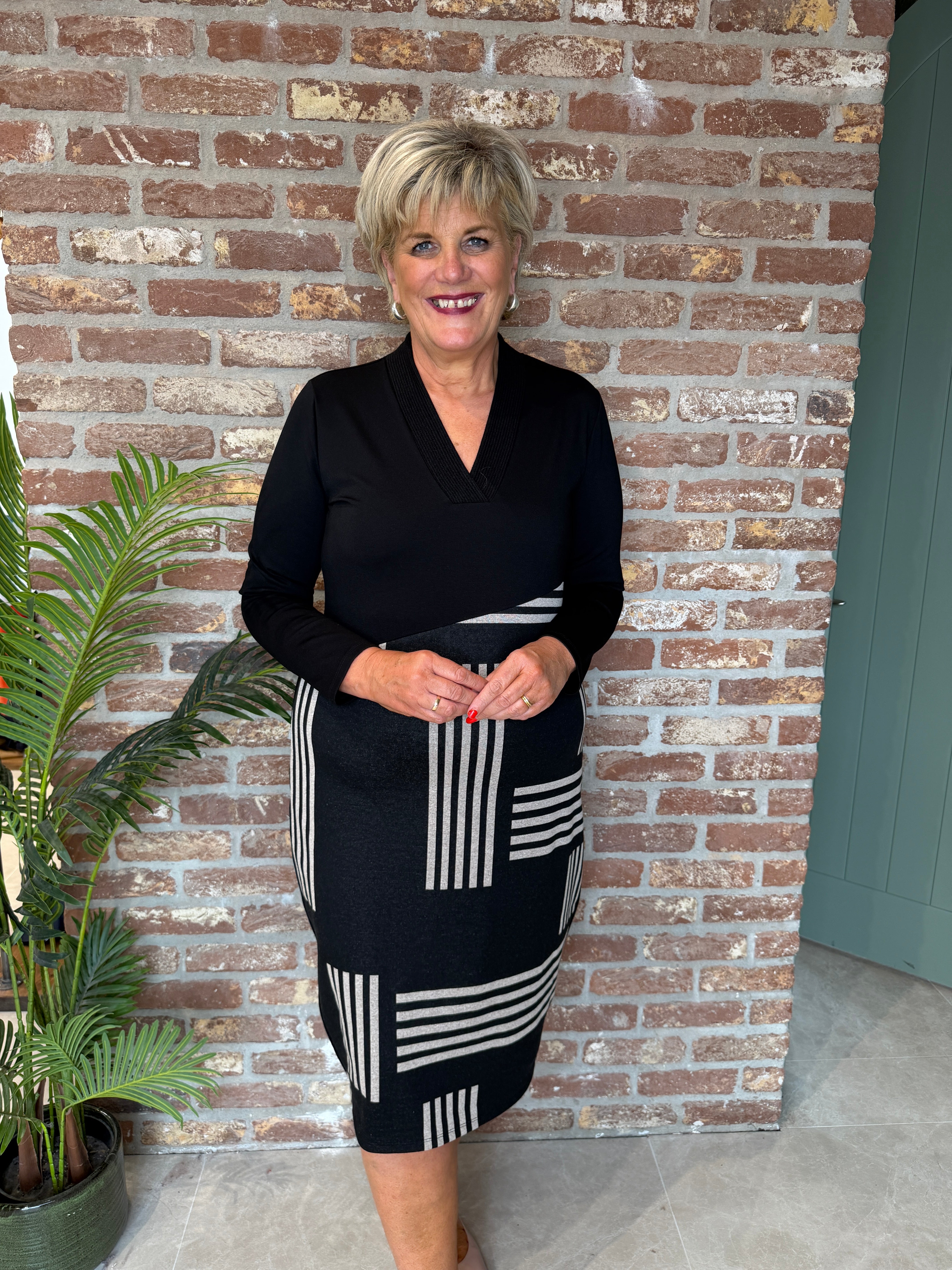 Peruzzi alternative stripe dress in Black