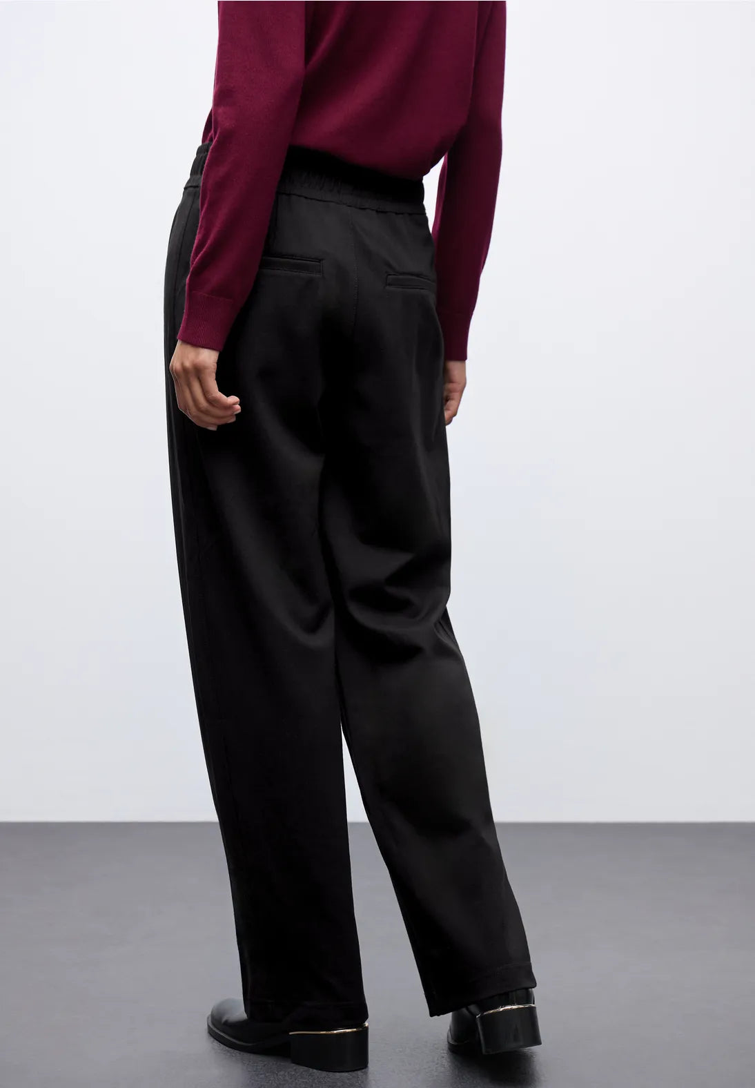 Street One Straight Leg Buckle Trousers In Black