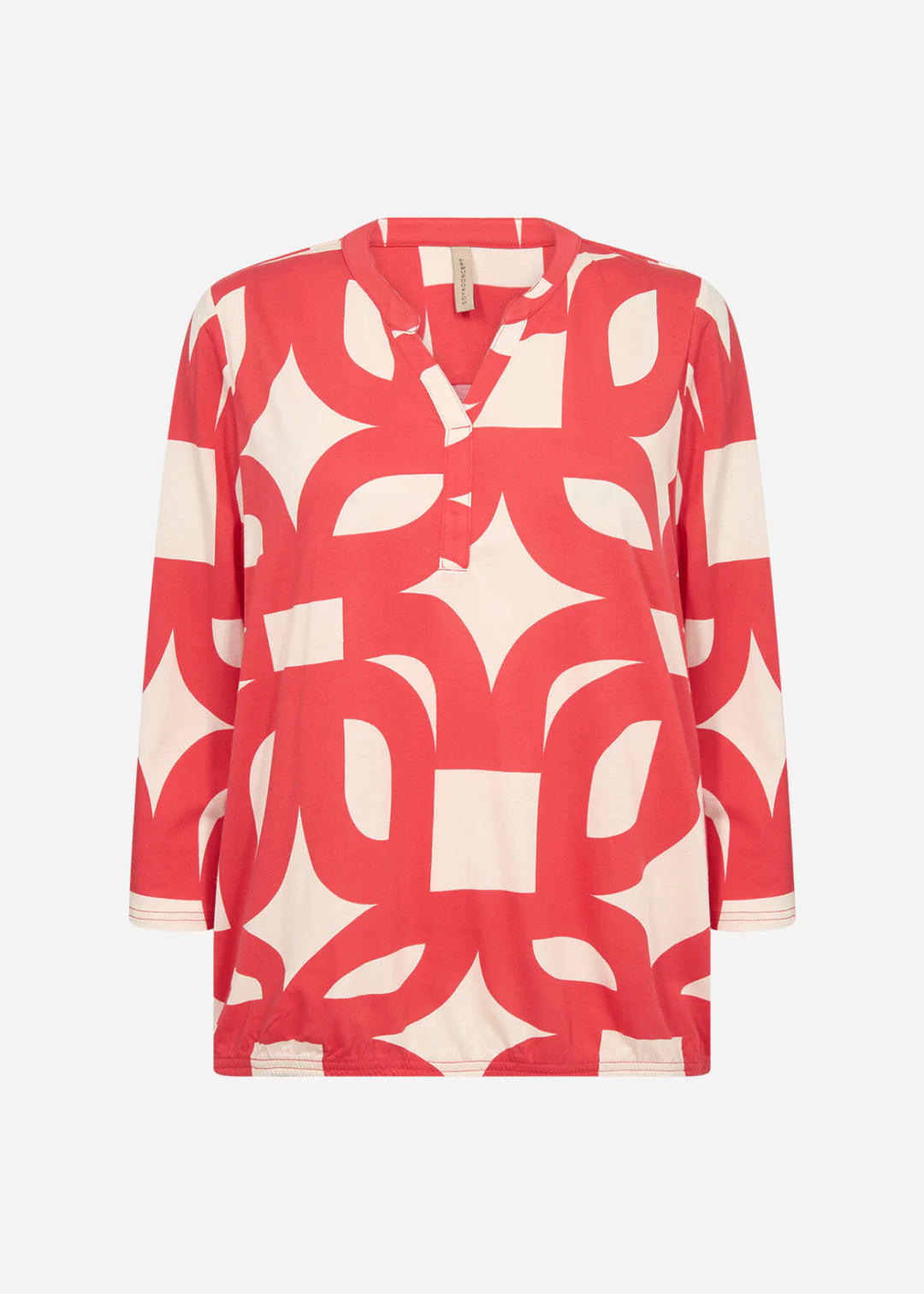 Soya Concept Felicity Geometric Top In Red Multi