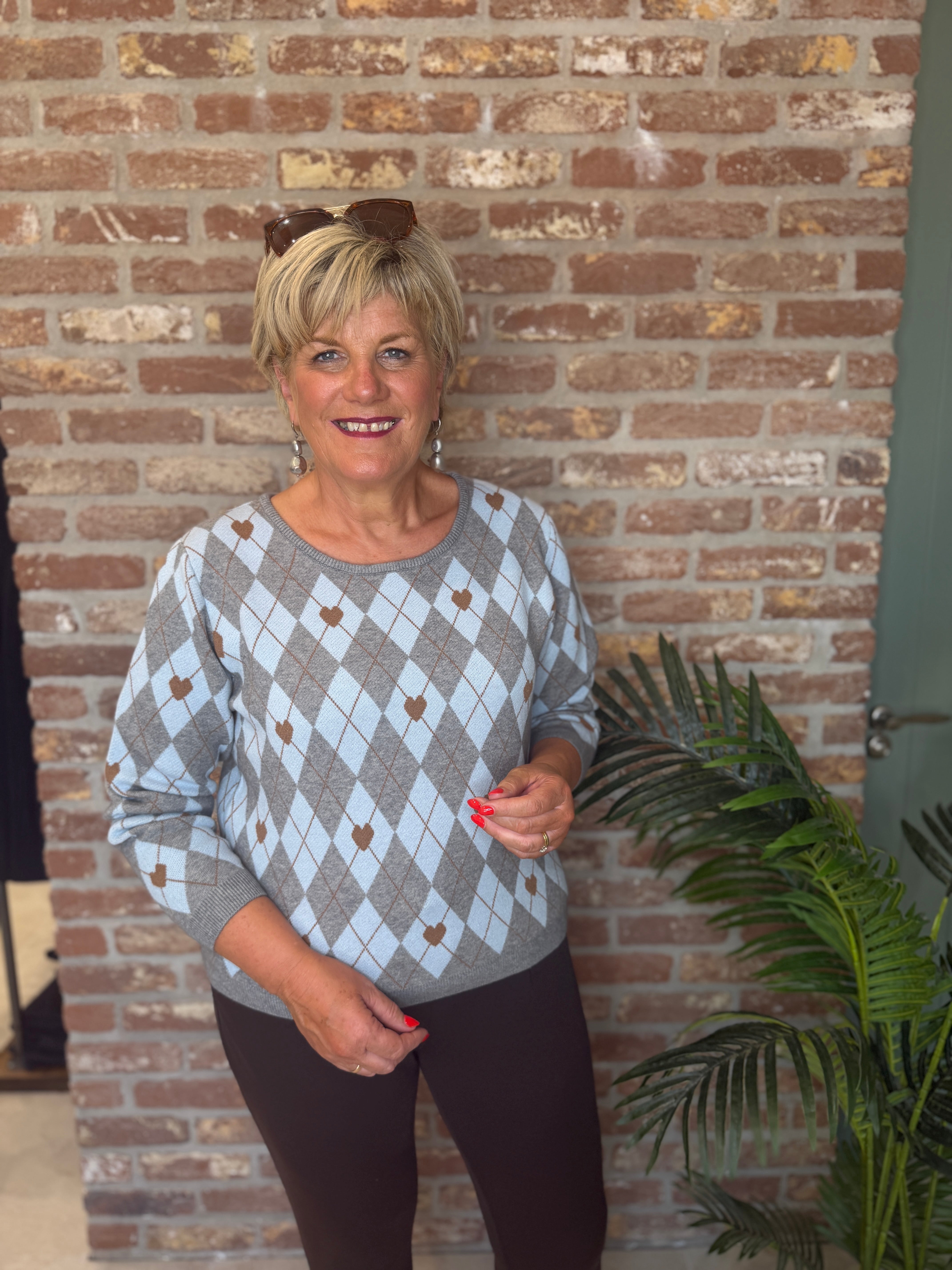 Ichi Ihbrielle Pullover In Grey Melange