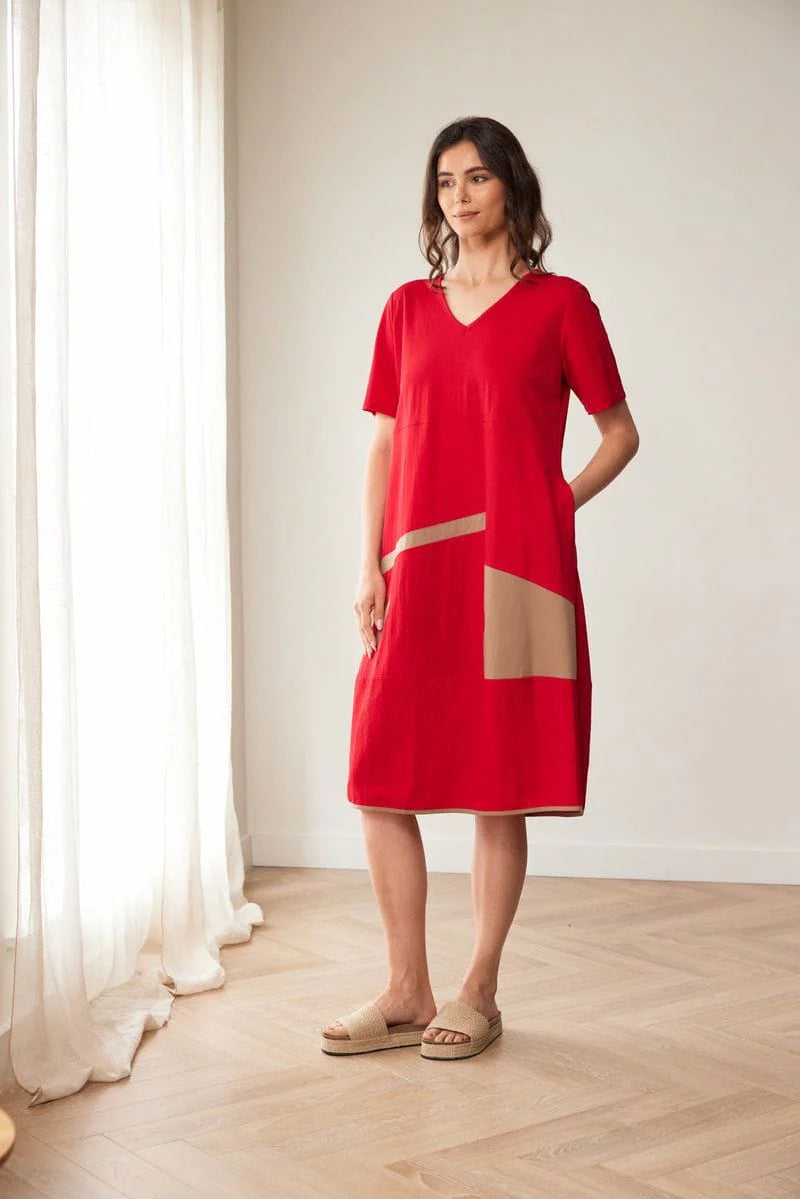 Peruzzi oval cut out Dress In Red