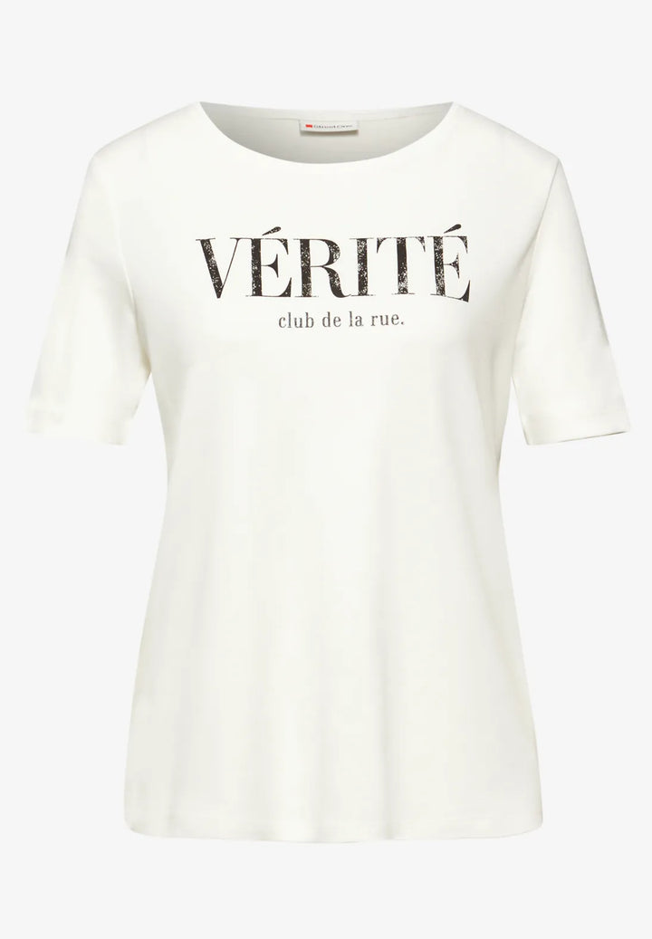Street One Wording T-shirt In Off white