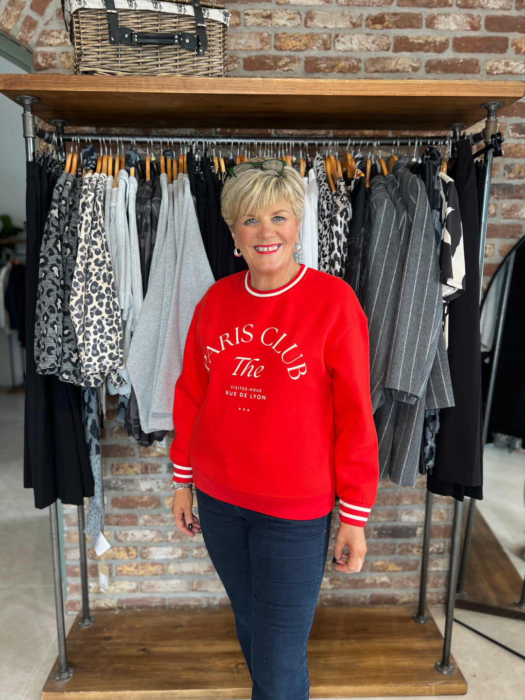 Street One Crew Neck sweatshirt In Racing Red