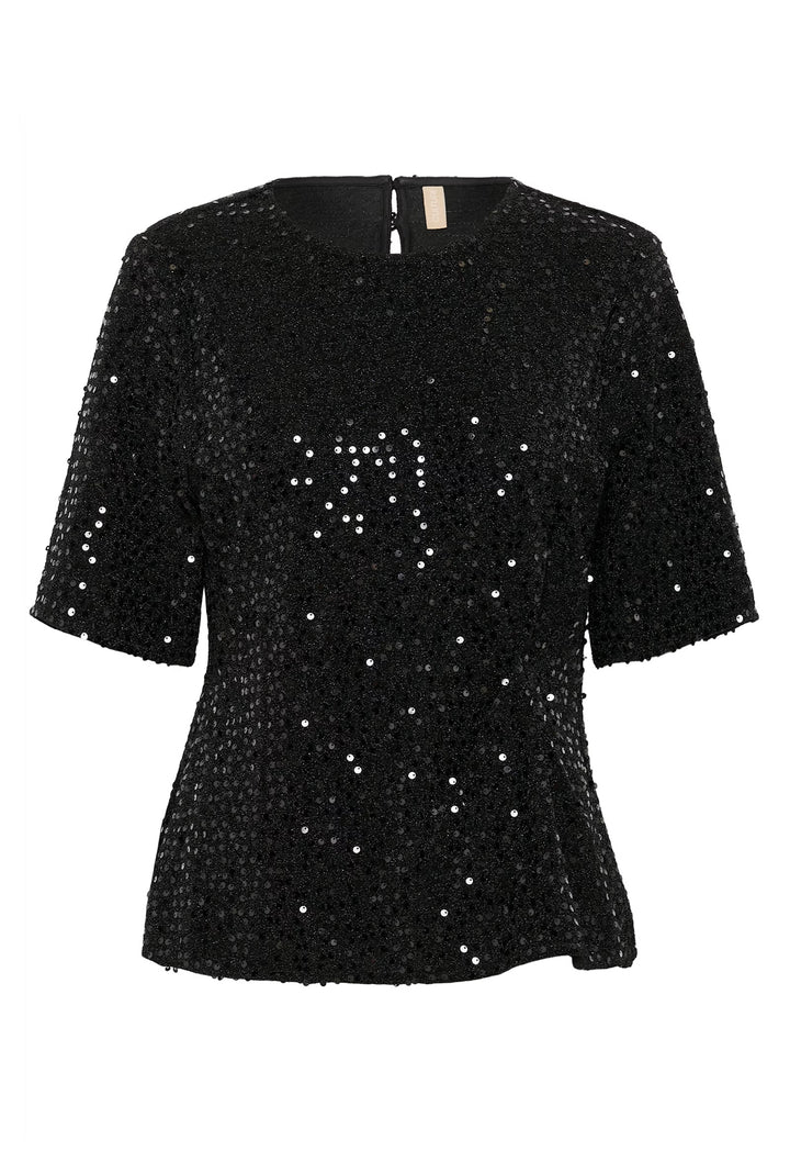 Culture Sequin Blouse In Black