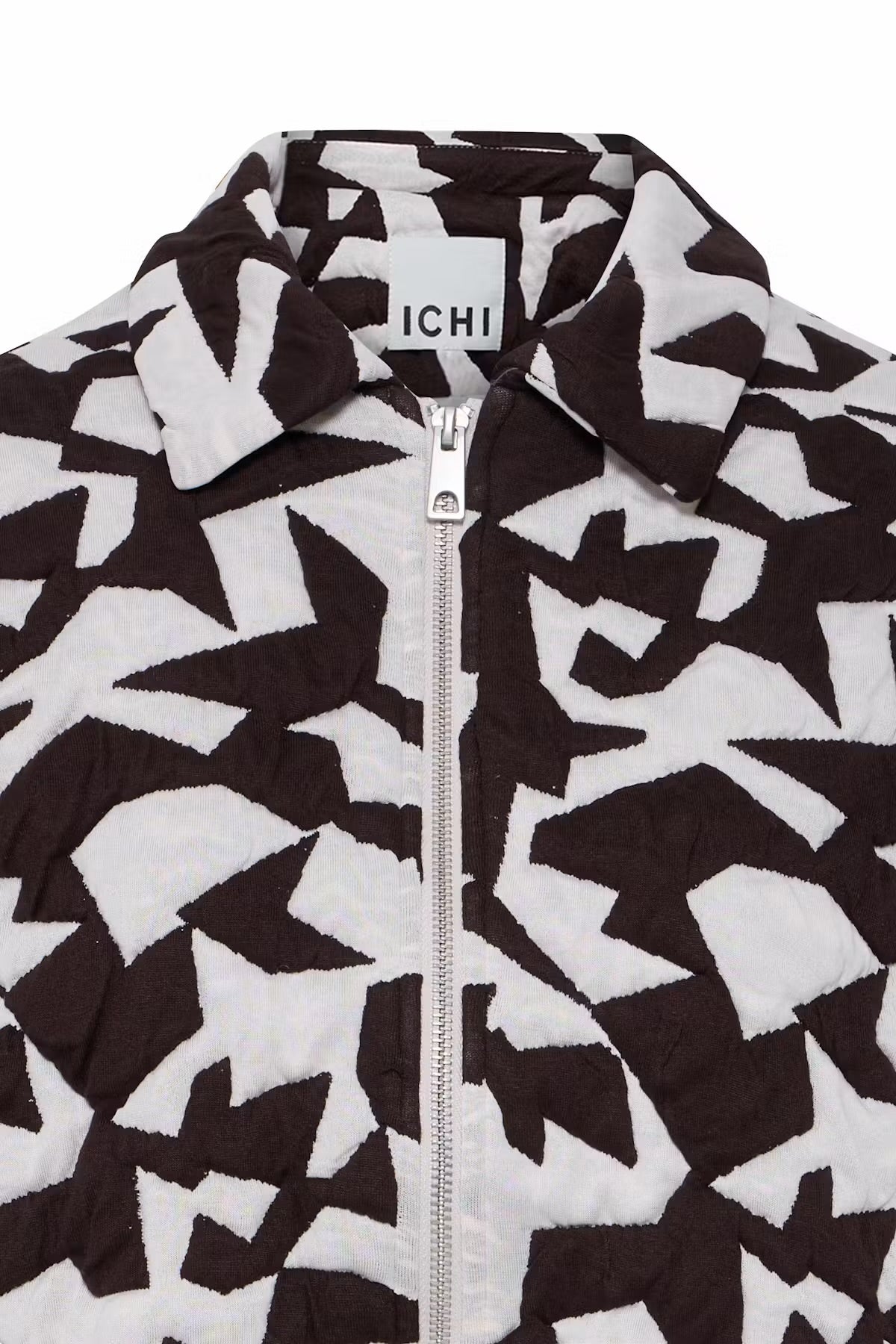 Kate Quilted jacket in brown & white