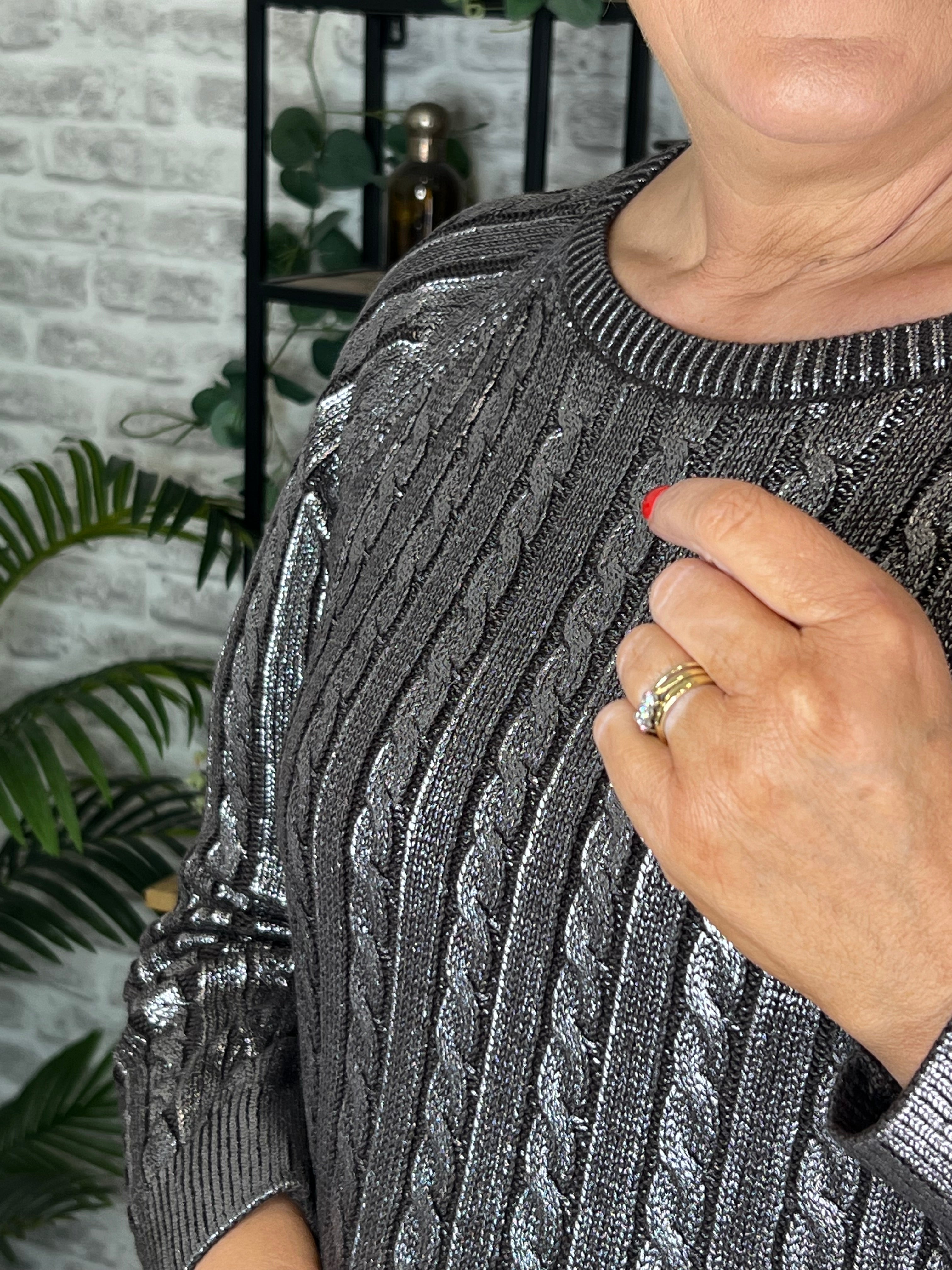 Monari Pullover With Glitz In Espresso