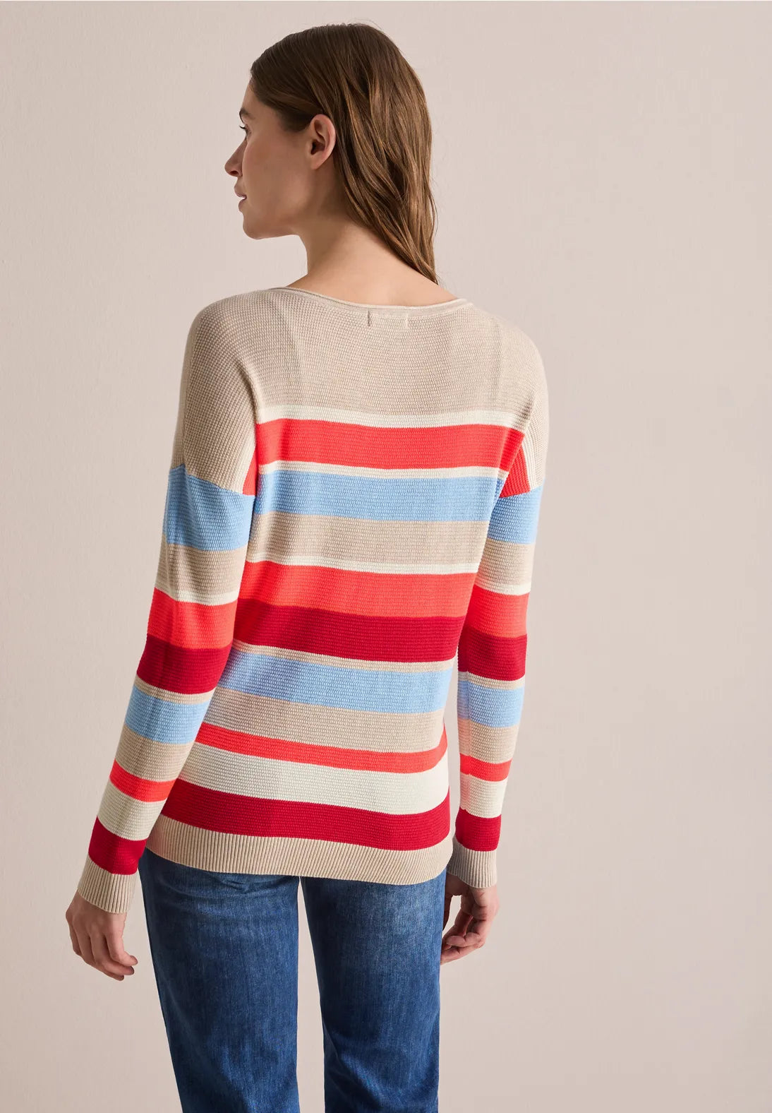 Cecil Striped Jumper In Desert Beige