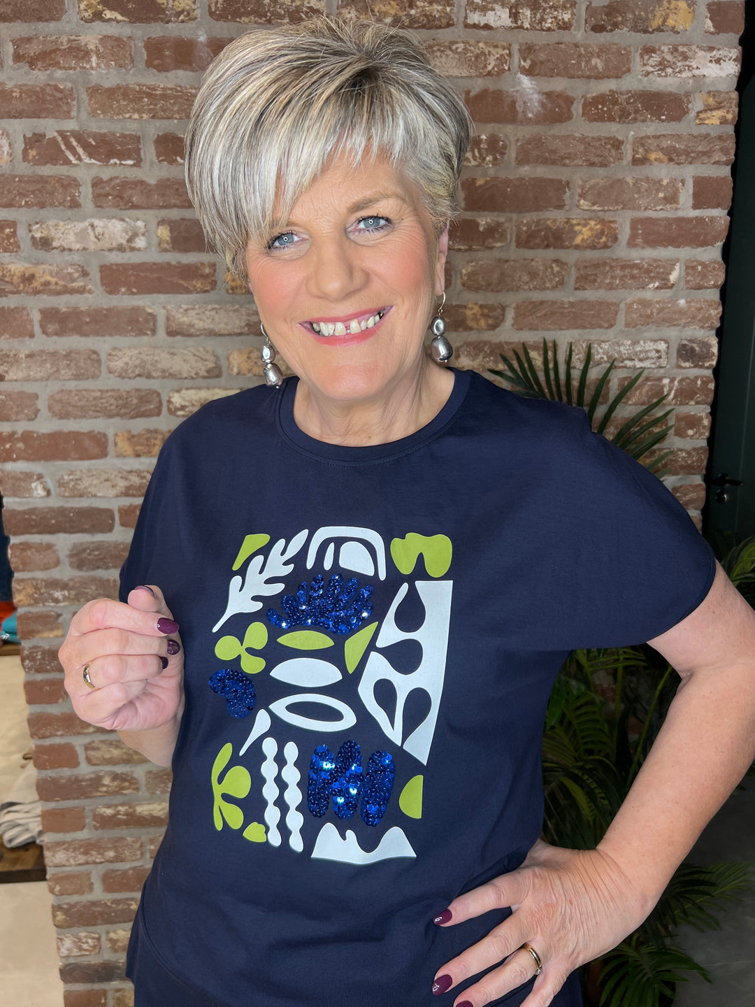 Peruzzi Sequence Print T-shirt in Navy