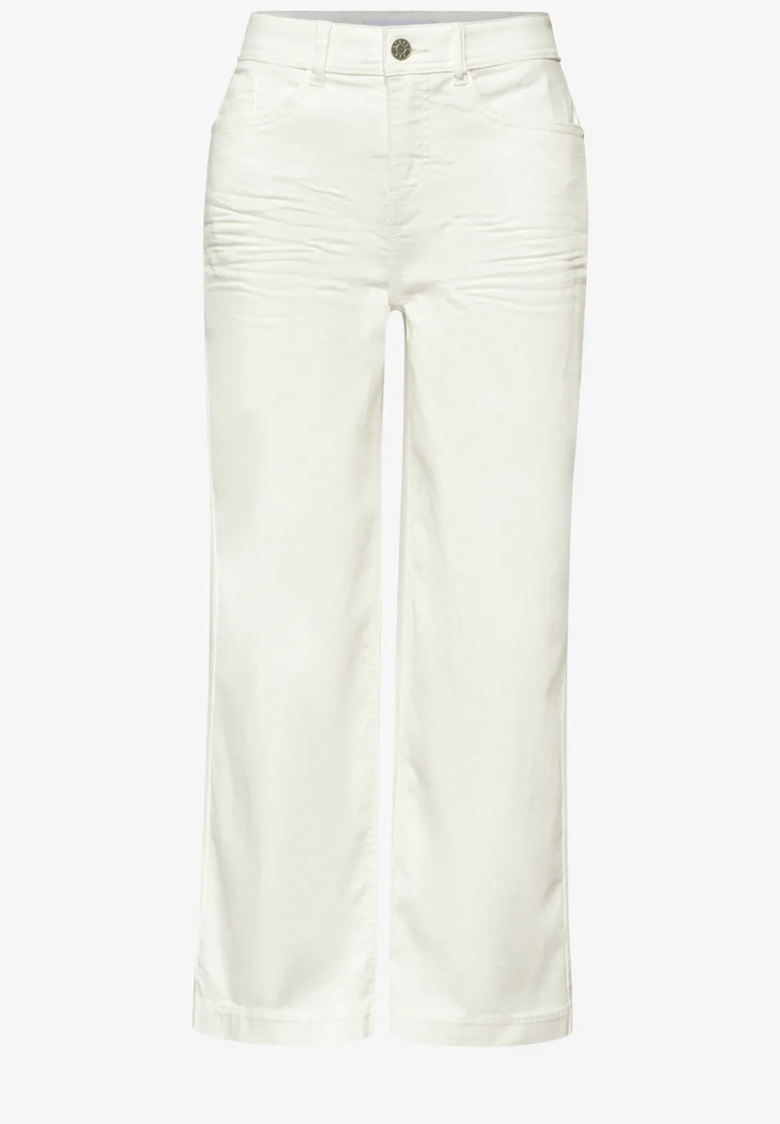 Street One Wide Leg Jeans In Off White