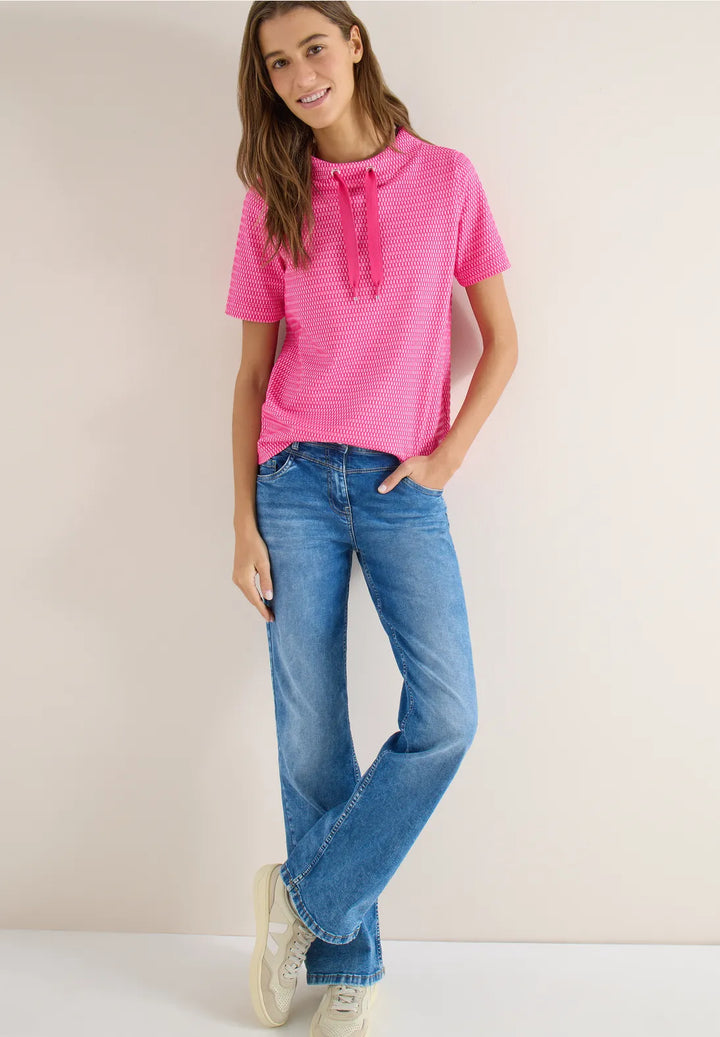 Cecil two tone funnel sweatshirt In beetroot pink