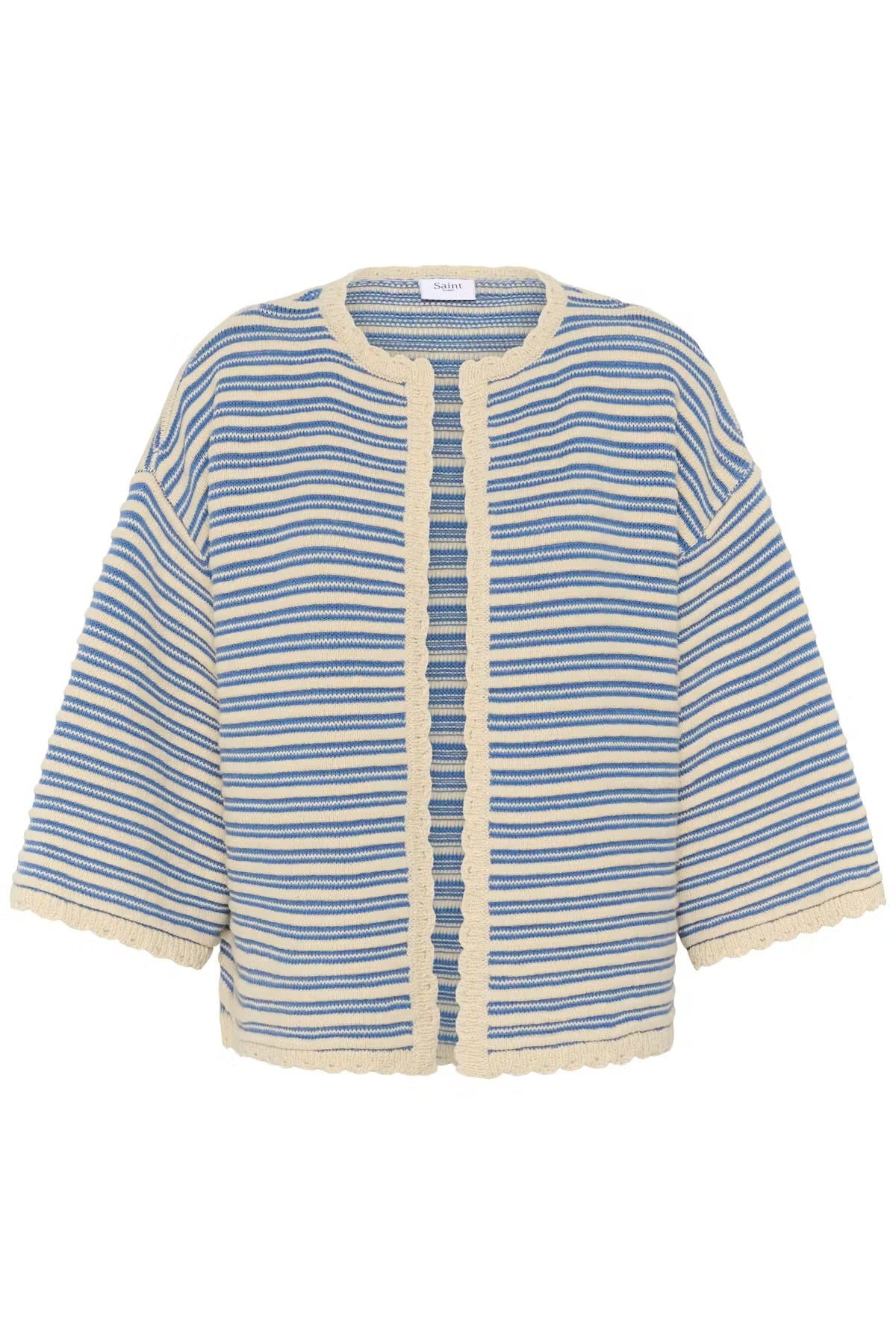 Saint Tropez Stripe cardigan in blue & stone