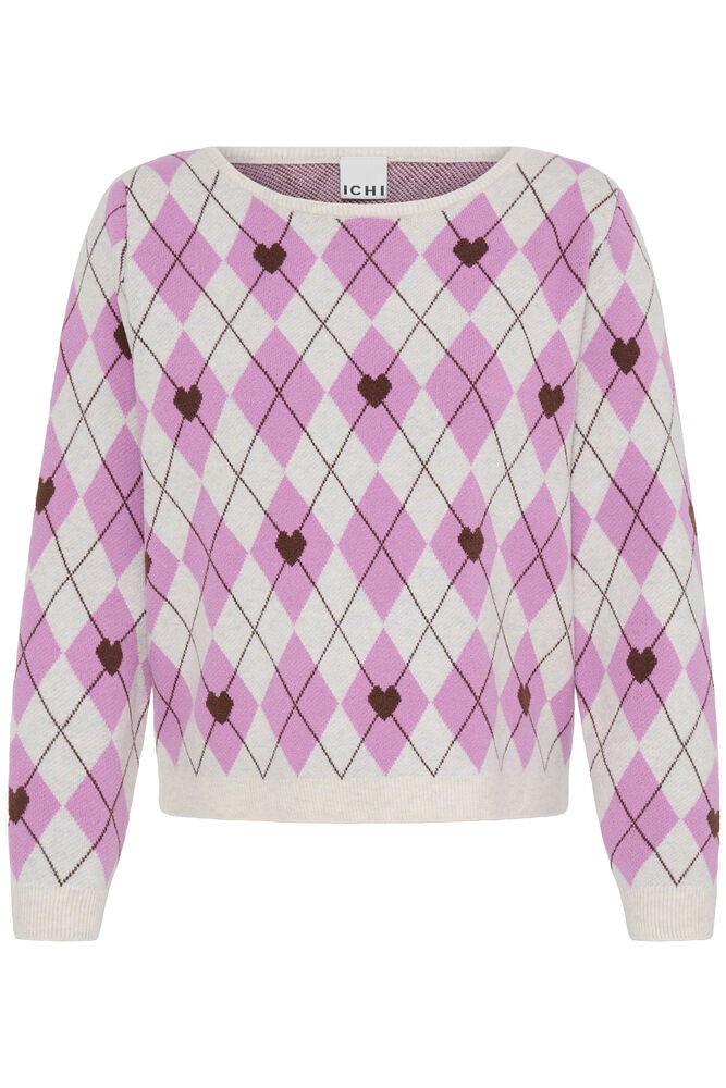Ichi Ihbrielle Pullover In Oatmeal Melange