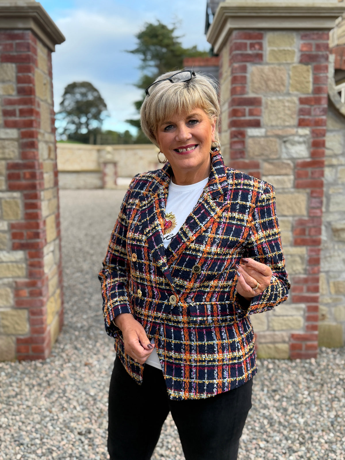 Tweed blazer in multicolour