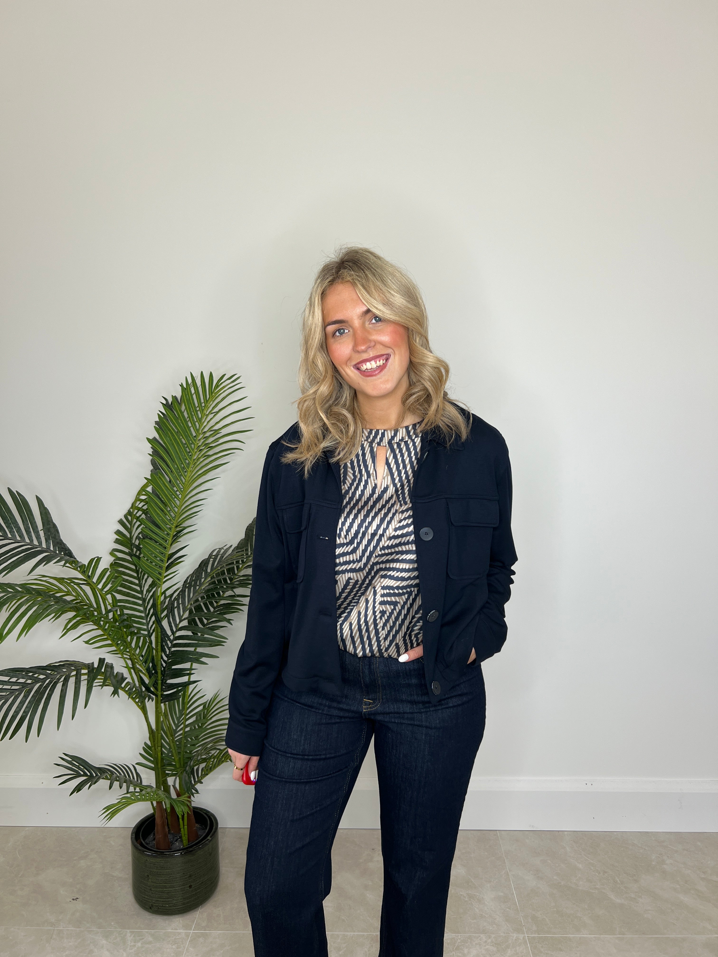 More & More Jersey Jacket In Navy
