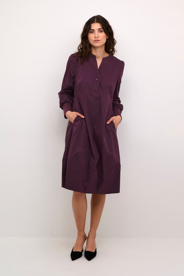 Culture Cuantoinett Rib Dress In Wine