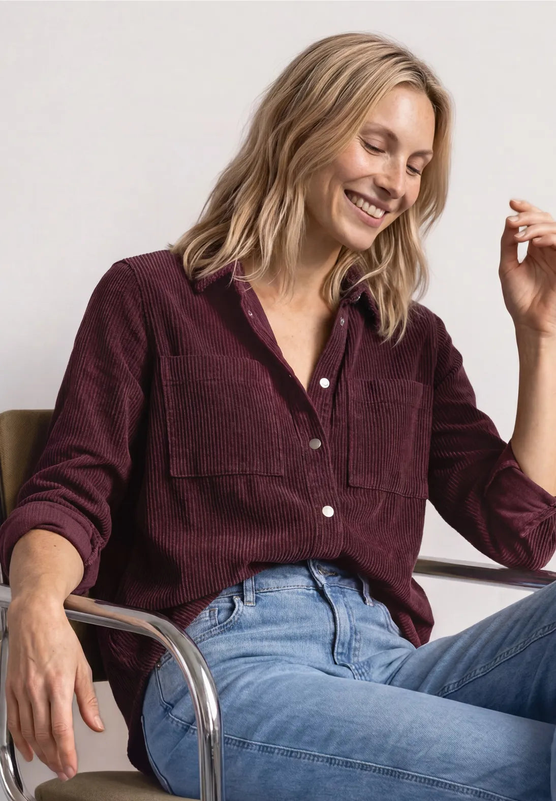 Street One Corduroy Jacket In Rustic Rouge