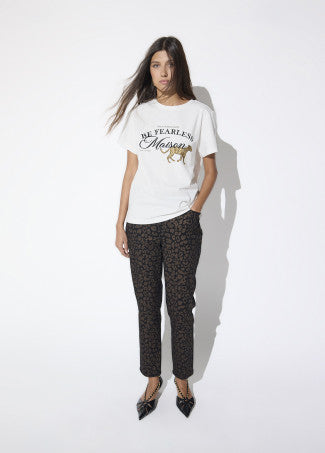 T-shirt with front graphic maison in white