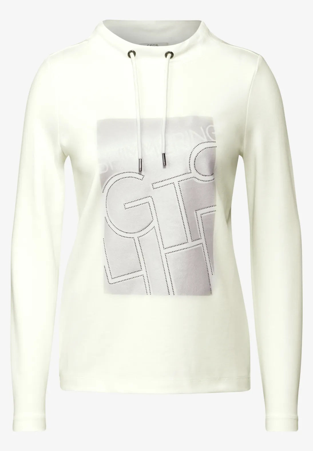 Cecil Funnel Neck Top In Vanilla White