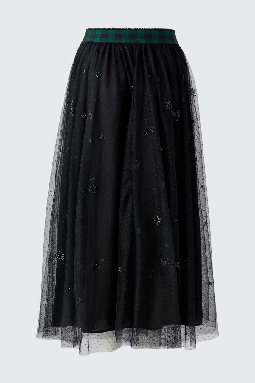 Double layered tulle skirt in black