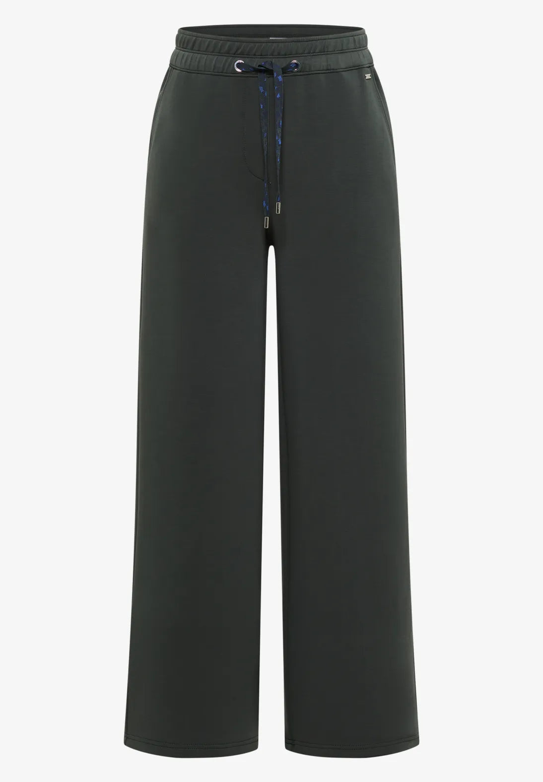 Neele wide leg silk trousers in faded olive