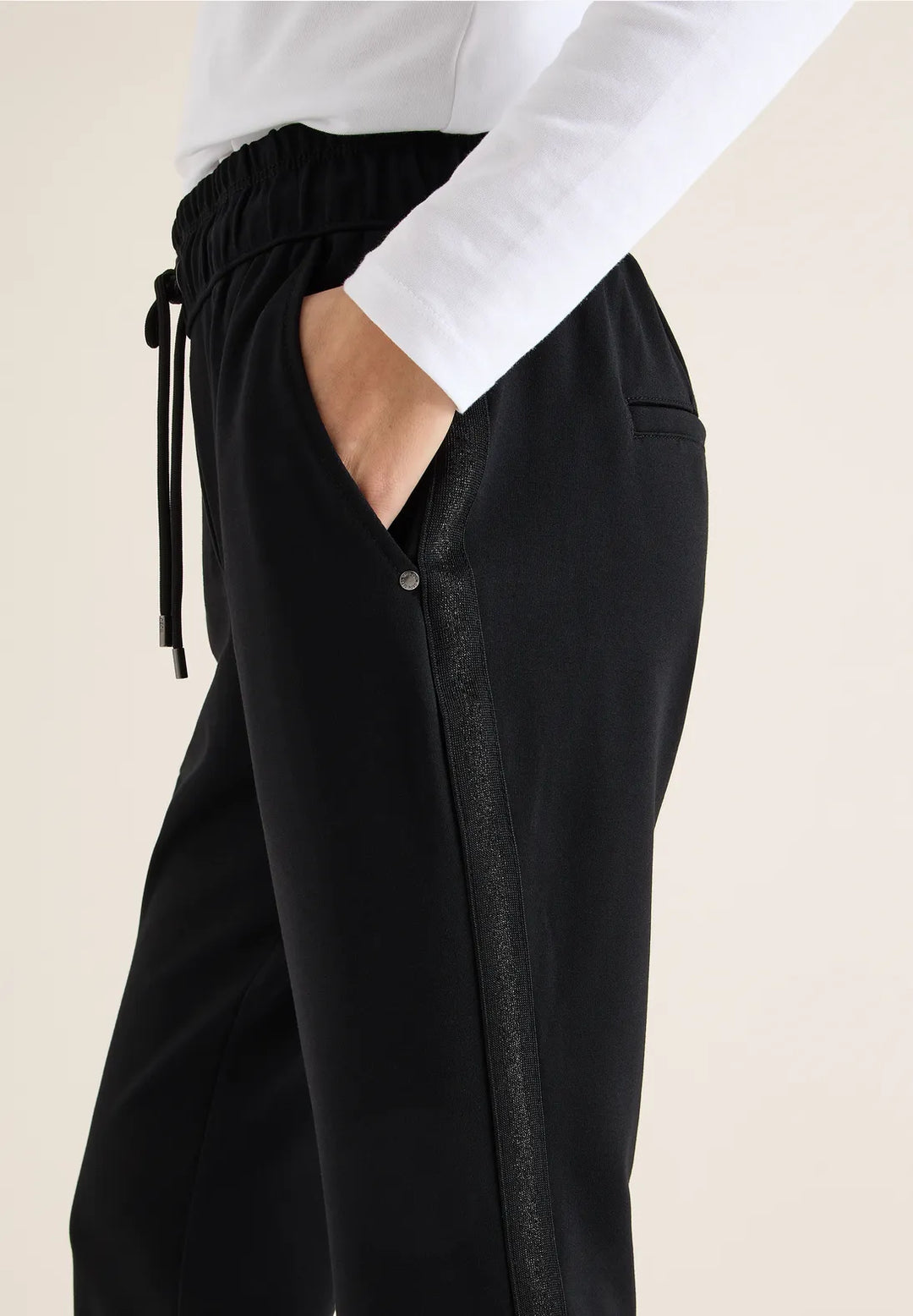 Cecil Tracey Trousers With Sparkle Tape In Black