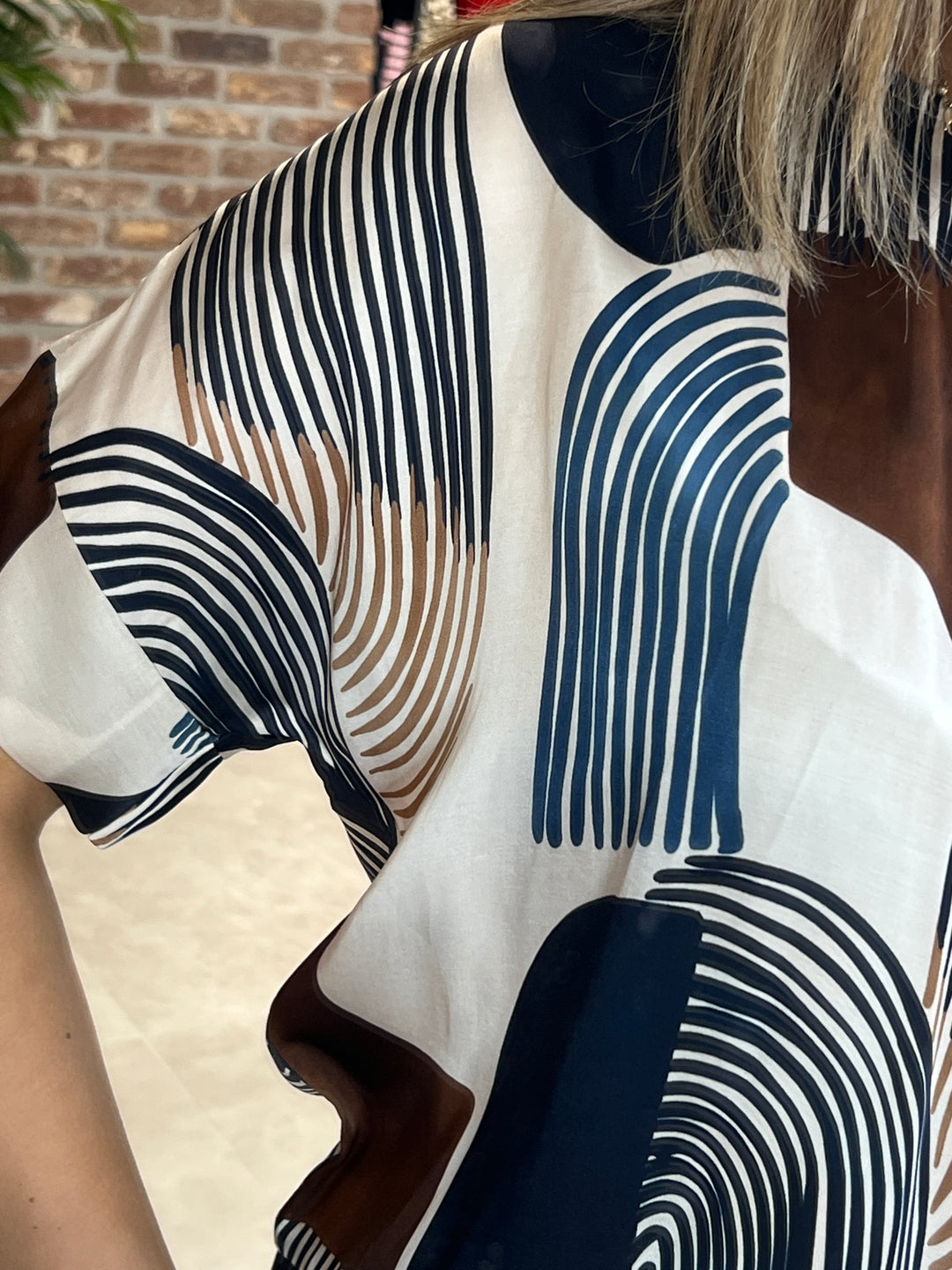 Deck By Decollage Printed Blouse In Brown