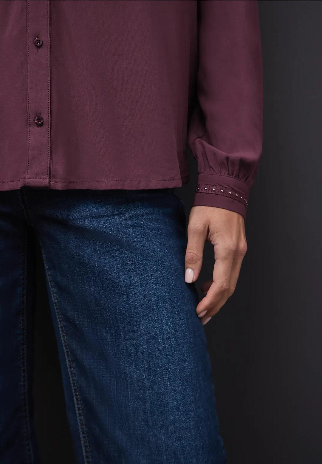 Street One Blouse With Sparkle In Jazz Berry