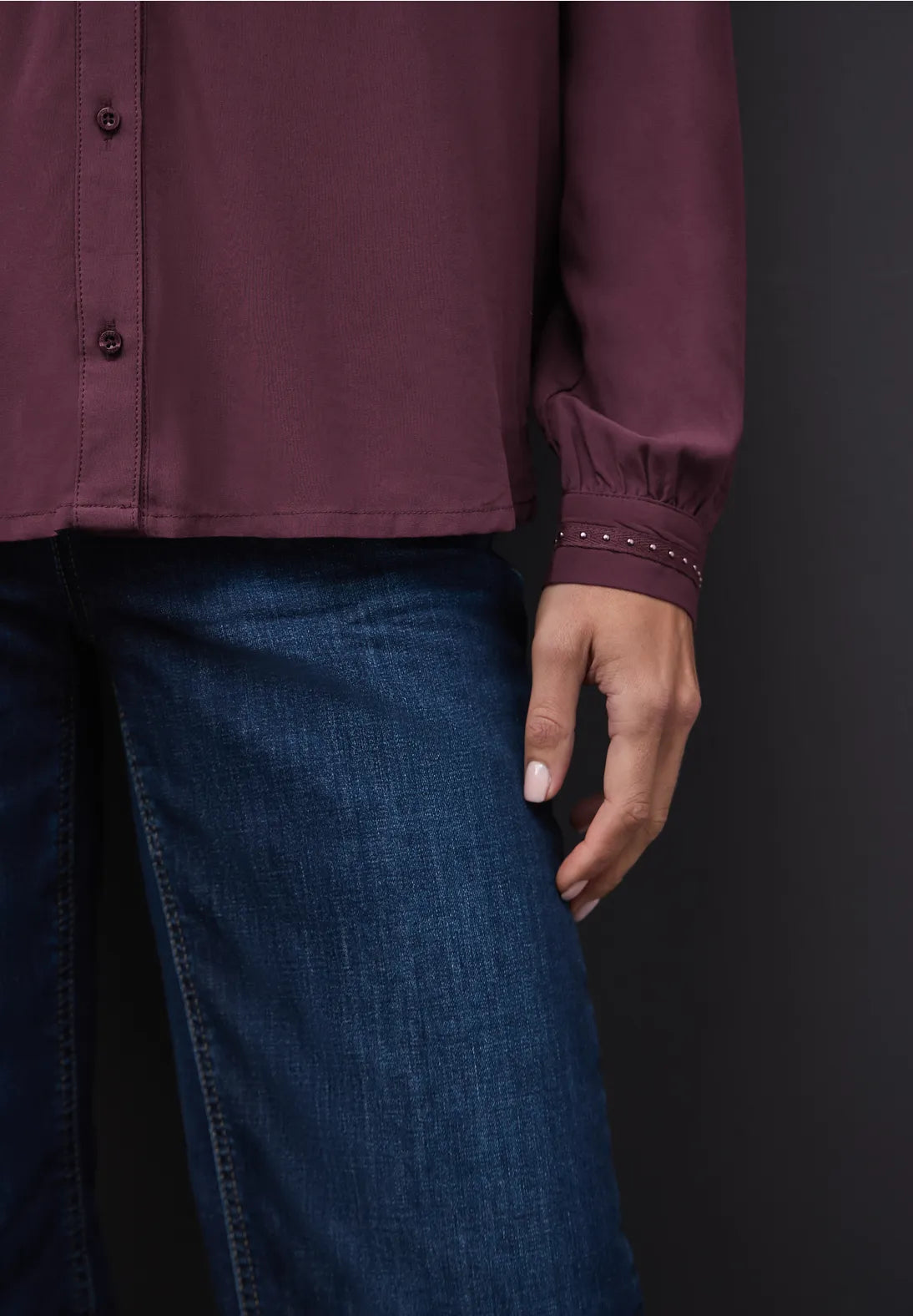 Street One Blouse With Sparkle In Jazz Berry