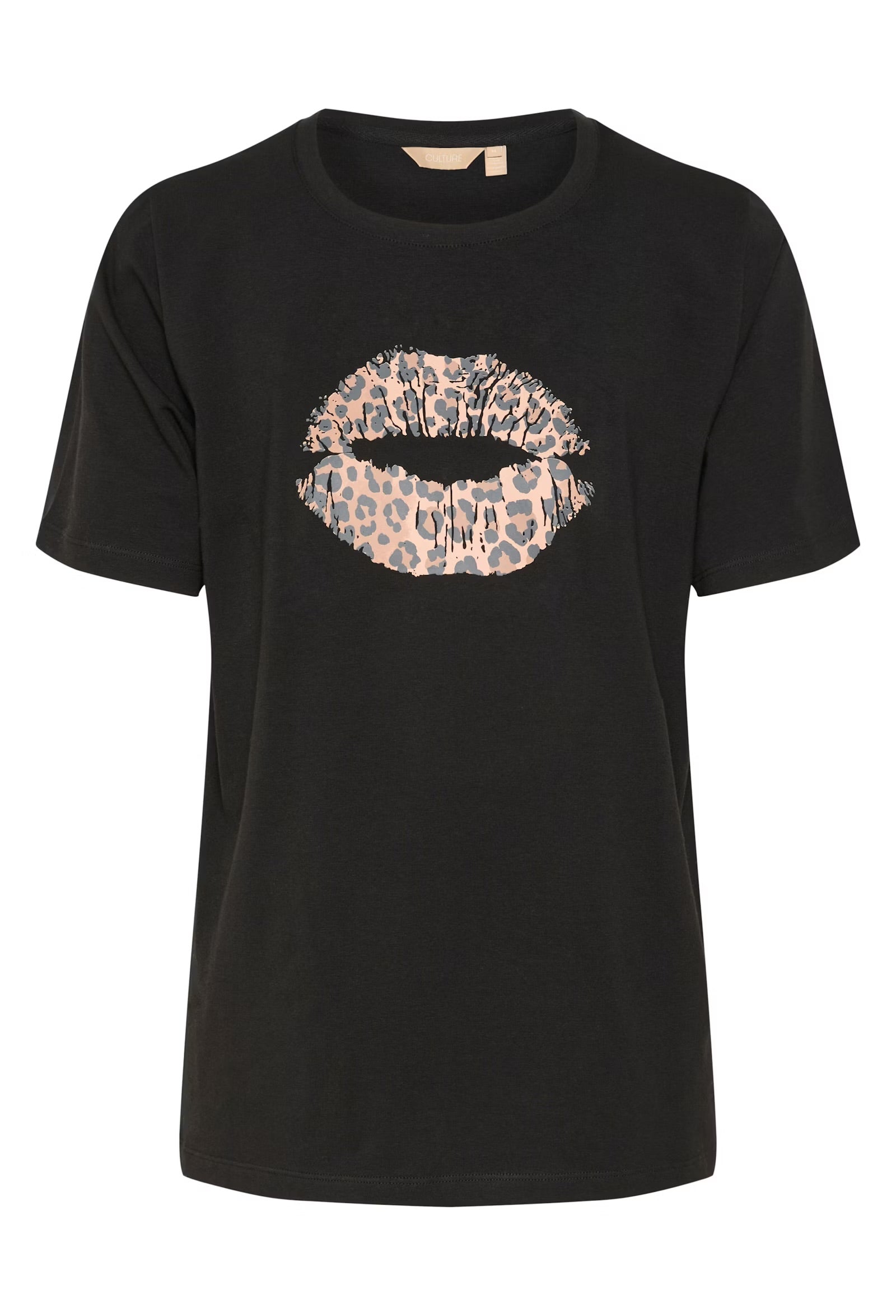 Culture cunuga t-shirt with leopard In black