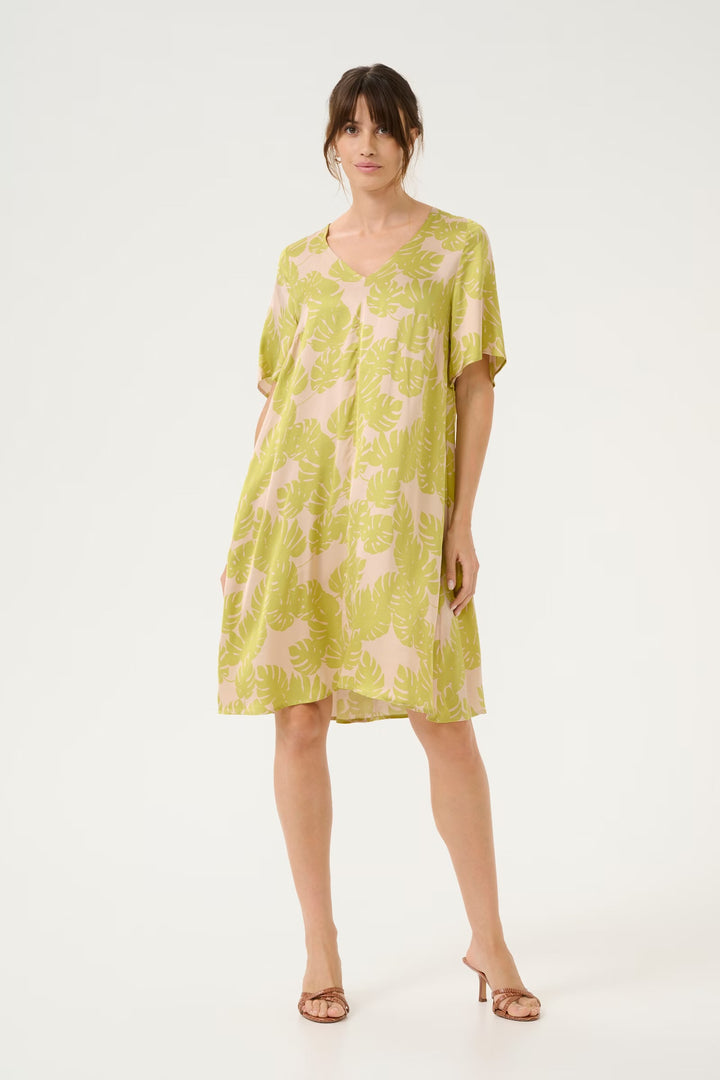 Culture Cumiso Palm Dress In Green Multi