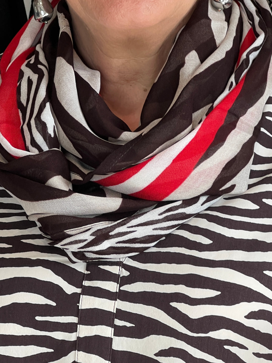 Street One Zebra Print Blouse In Roast Brown